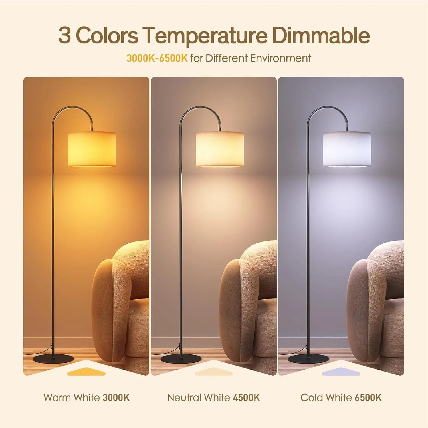چراغ ایستاده LED Beauenty برای اتاق نشیمن، چراغ کف با 3 دمای رنگ با کلید پایی، چراغ ایستاده مدرن، چراغ مطالعه قطبی بلند برای اتاق خواب، اتاق مطالعه، دفتر، لامپ 9 واتی شامل می شود چراغ ایستاده LED Beauenty برای اتاق نشیمن، چراغ کف با 3 دمای رنگ با کلید پایی، چراغ ایستاده مدرن، چراغ مطالعه قطبی بلند برای اتاق خواب، اتاق مطالعه، دفتر، لامپ 9 واتی شامل می شود