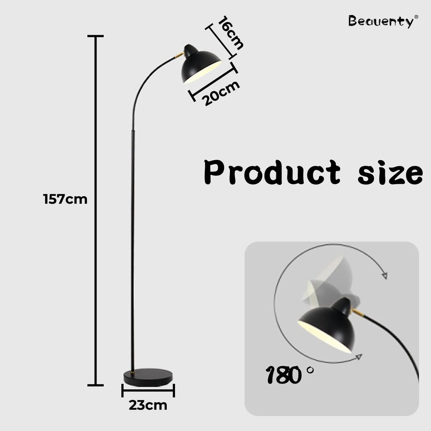 چراغ ایستاده Beauenty، چراغ ایستاده LED فلزی مشکی، چراغ مطالعه ایستاده رترو نوردیک برای اتاق خواب، چرخش 180 درجه نگهدارنده لامپ برای اتاق نشیمن، اتاق مطالعه و اتاق غذاخوری - 157 سانتی متر (مدل 1) چراغ ایستاده Beauenty، چراغ ایستاده LED فلزی مشکی، چراغ مطالعه ایستاده رترو نوردیک برای اتاق خواب، چرخش 180 درجه نگهدارنده لامپ برای اتاق نشیمن، اتاق مطالعه و اتاق غذاخوری - 157 سانتی متر (مدل 1)