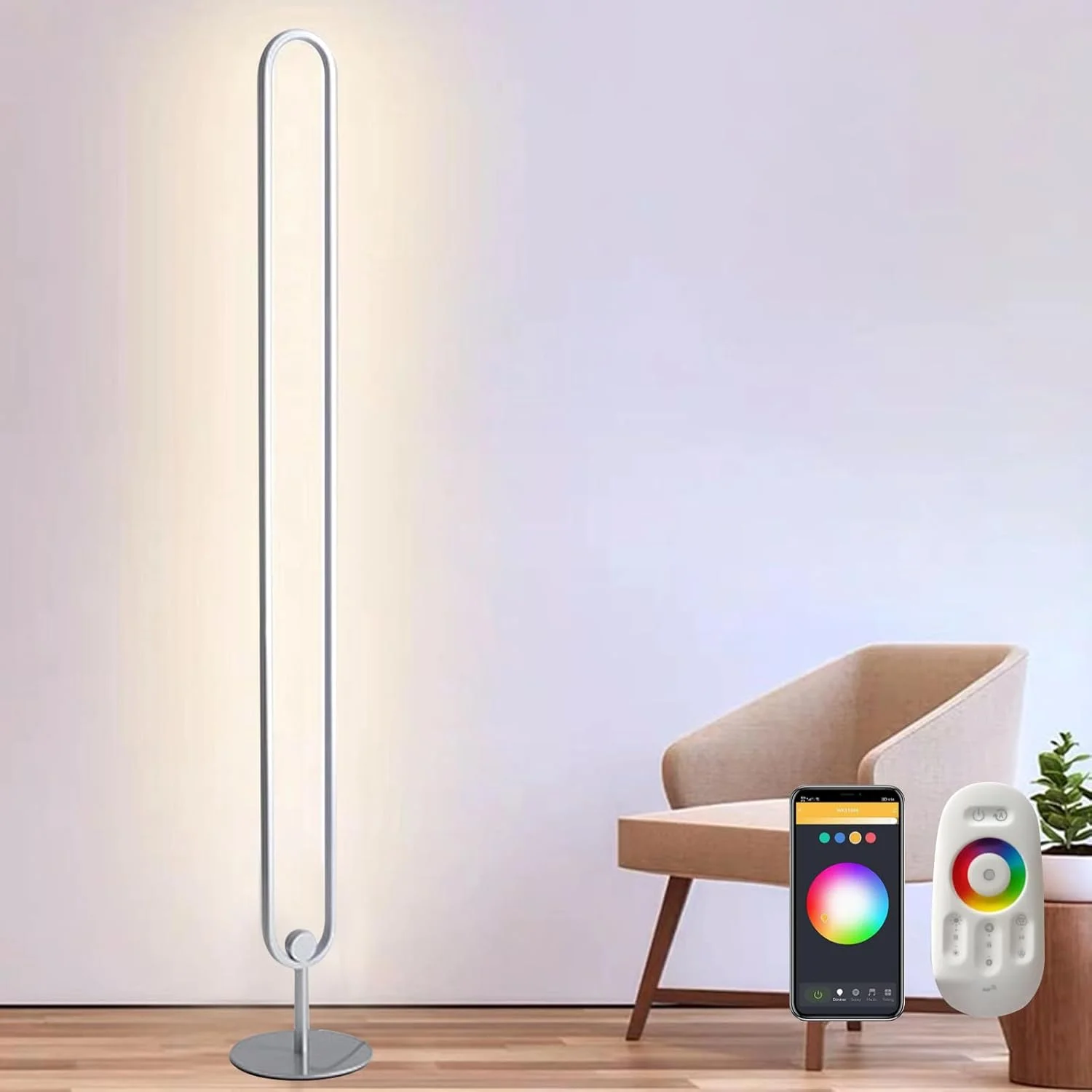 چراغ ایستاده گوشه ای Beauenty با ارتفاع 142 سانتی متر، چراغ ایستاده RGB با قابلیت تنظیم نور بی نهایت و کنترل از راه دور، چراغ کف ایستاده رنگی DIY برای اتاق نشیمن، اتاق خواب و اتاق بازی (Ushape-Dimmable-White) چراغ ایستاده گوشه ای Beauenty با ارتفاع 142 سانتی متر، چراغ ایستاده RGB با قابلیت تنظیم نور بی نهایت و کنترل از راه دور، چراغ کف ایستاده رنگی DIY برای اتاق نشیمن، اتاق خواب و اتاق بازی (Ushape-Dimmable-White)