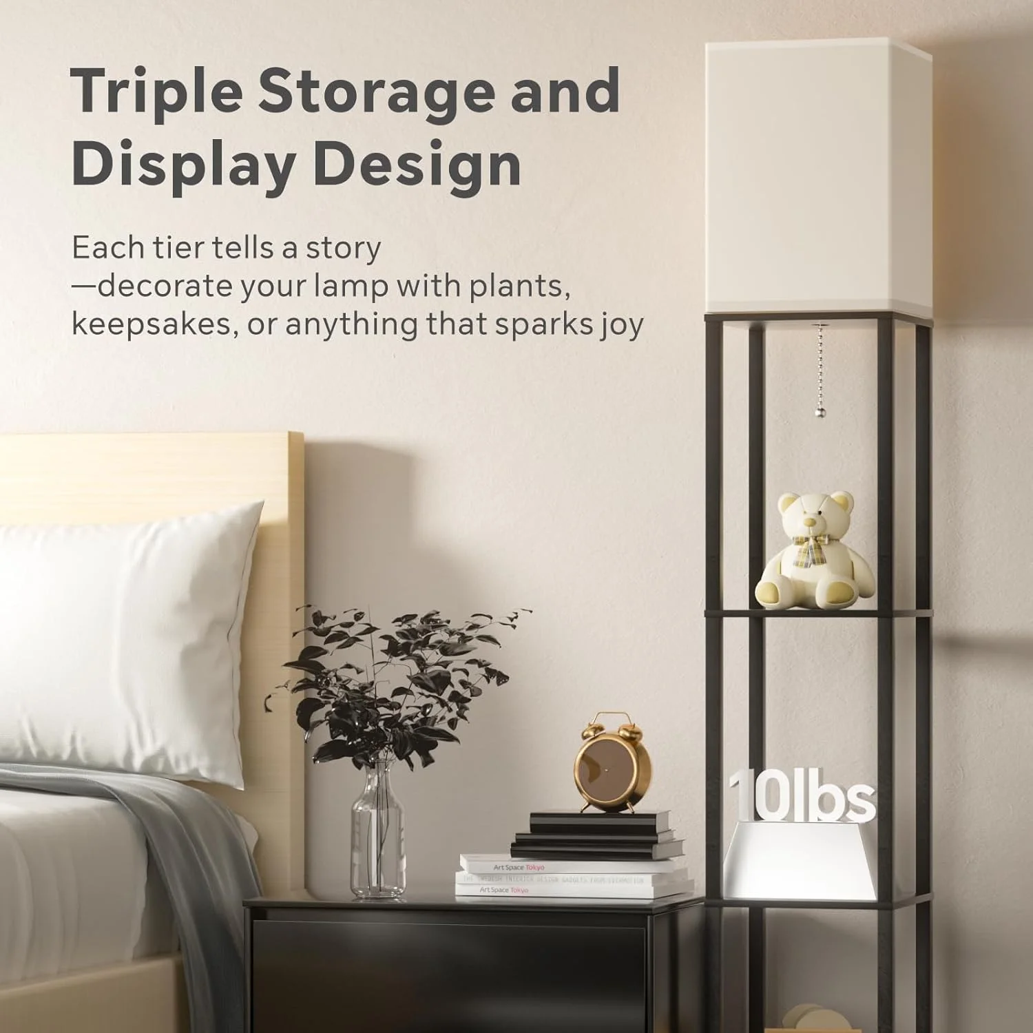 چراغ ایستاده Baytion، چراغ ایستاده نمایشگر با لامپ سه دمایی و آباژور، چراغ ایستاده بلند با پایه E27 برای اتاق نشیمن، اتاق خواب، دفتر کار، بالکن (مشکی شیک) چراغ ایستاده Baytion، چراغ ایستاده نمایشگر با لامپ سه دمایی و آباژور، چراغ ایستاده بلند با پایه E27 برای اتاق نشیمن، اتاق خواب، دفتر کار، بالکن (مشکی شیک)