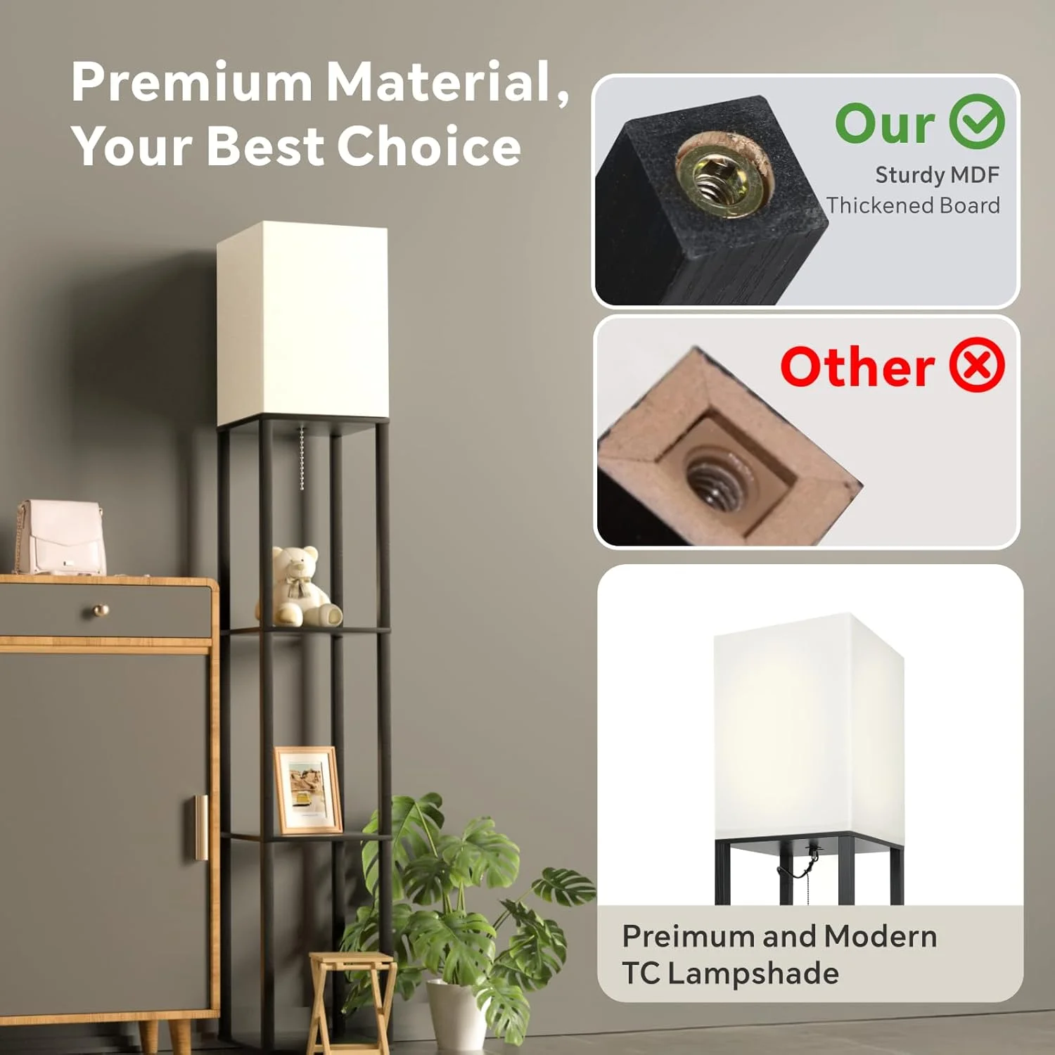 چراغ ایستاده Baytion، چراغ ایستاده نمایشگر با لامپ سه دمایی و آباژور، چراغ ایستاده بلند با پایه E27 برای اتاق نشیمن، اتاق خواب، دفتر کار، بالکن (مشکی شیک) چراغ ایستاده Baytion، چراغ ایستاده نمایشگر با لامپ سه دمایی و آباژور، چراغ ایستاده بلند با پایه E27 برای اتاق نشیمن، اتاق خواب، دفتر کار، بالکن (مشکی شیک)