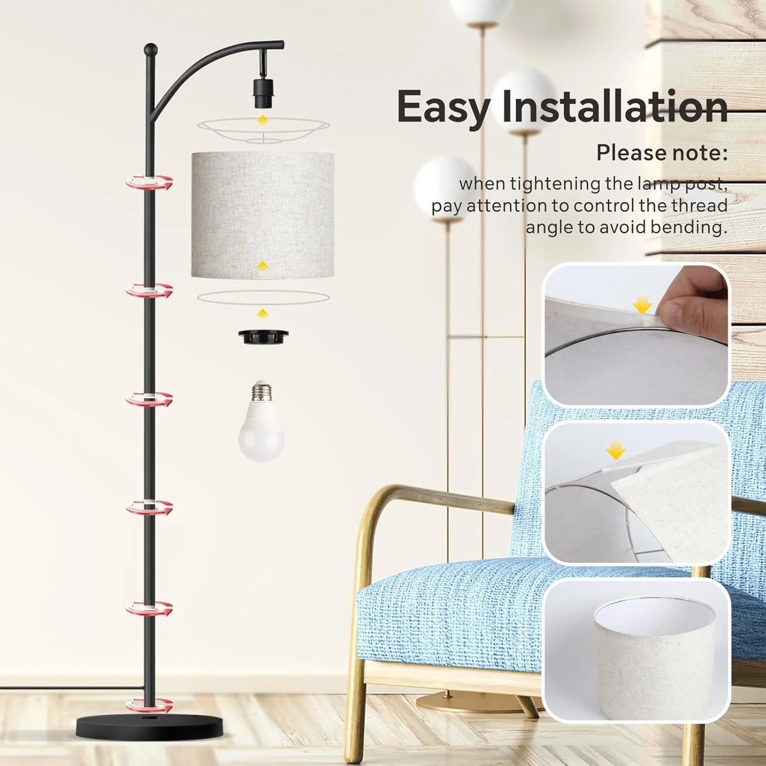 چراغ ایستاده فانوسی Baytion مناسب اتاق نشیمن، چراغ پایه دار با کلاهک سه رنگ، چراغ های ایستاده مطالعه اتاق خواب با سوئیچ پایی و پارچه کتانی، چراغ های ایستاده میله ای مشکی روشن (3 رنگ) چراغ ایستاده فانوسی Baytion مناسب اتاق نشیمن، چراغ پایه دار با کلاهک سه رنگ، چراغ های ایستاده مطالعه اتاق خواب با سوئیچ پایی و پارچه کتانی، چراغ های ایستاده میله ای مشکی روشن (3 رنگ)