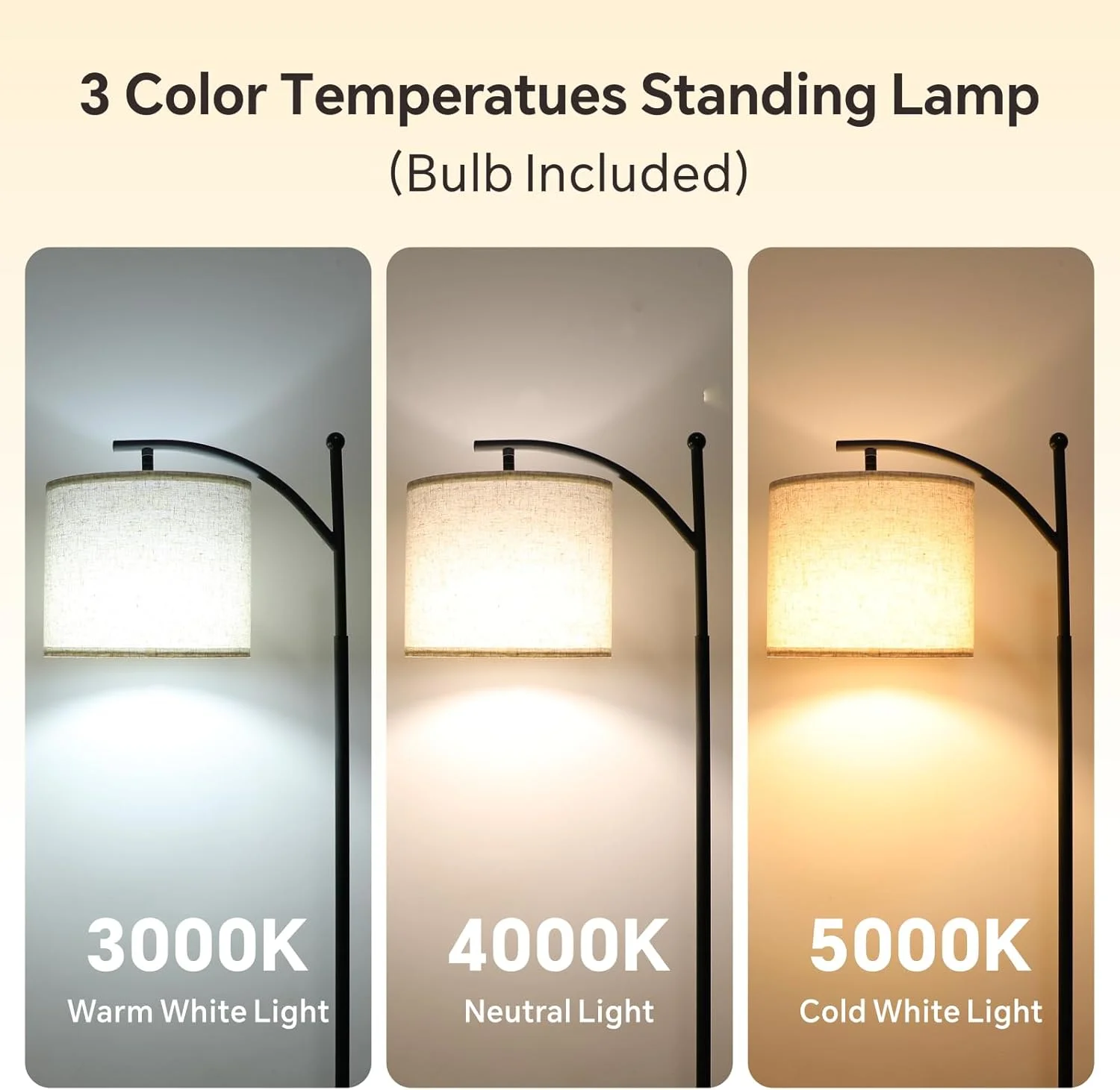 چراغ ایستاده فانوسی Baytion مناسب اتاق نشیمن، چراغ پایه دار با کلاهک سه رنگ، چراغ های ایستاده مطالعه اتاق خواب با سوئیچ پایی و پارچه کتانی، چراغ های ایستاده میله ای مشکی روشن (3 رنگ) چراغ ایستاده فانوسی Baytion مناسب اتاق نشیمن، چراغ پایه دار با کلاهک سه رنگ، چراغ های ایستاده مطالعه اتاق خواب با سوئیچ پایی و پارچه کتانی، چراغ های ایستاده میله ای مشکی روشن (3 رنگ)