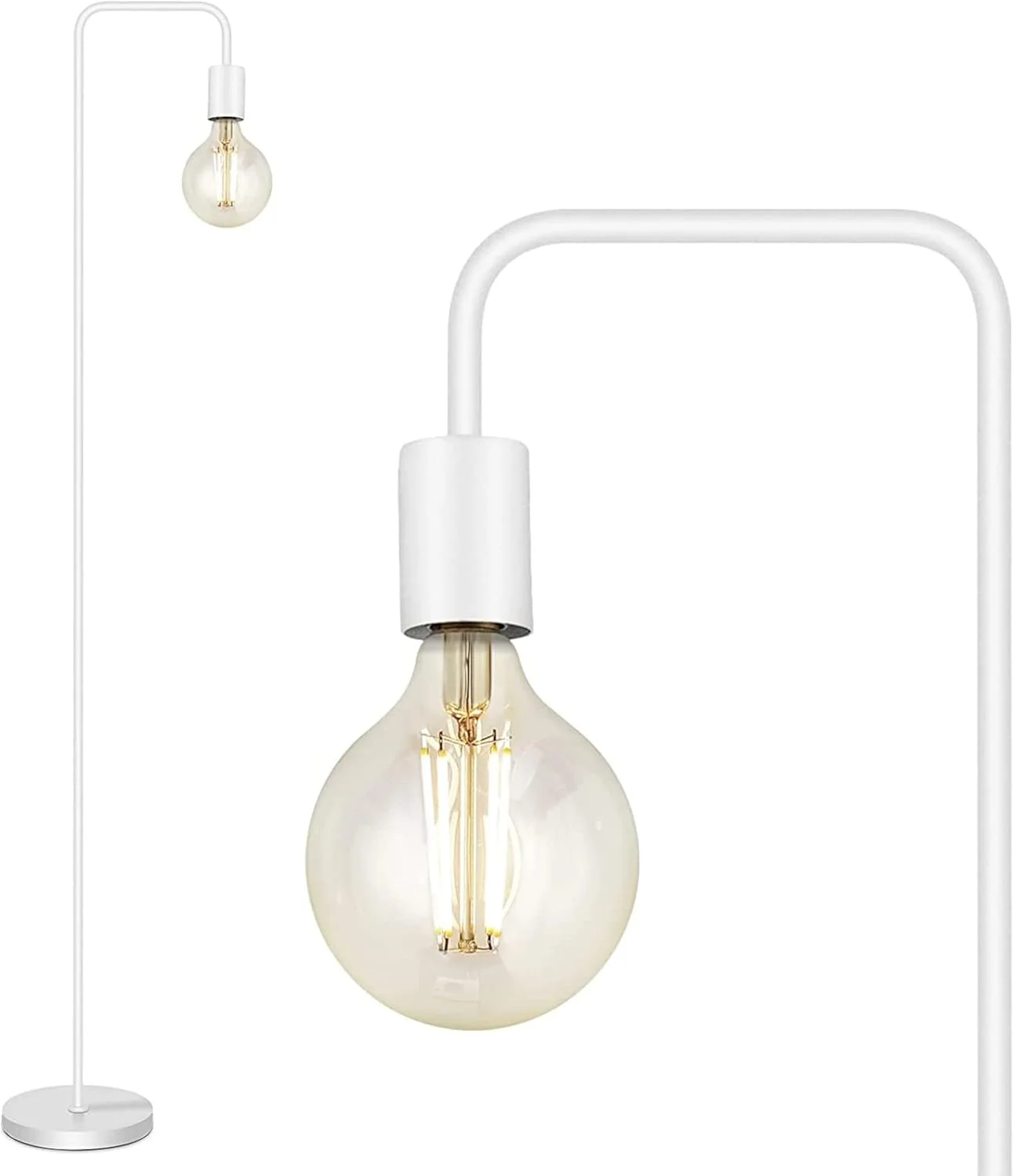 چراغ ایستاده فلزی منحنی رترو BBHome، چراغ کف مینیمالیستی با سوئیچ پایی برای اتاق خواب، اتاق نشیمن، مطالعه، دفتر کار، ارتفاع 165 سانتی متر، سرپیچ E27 (سفید) چراغ ایستاده فلزی منحنی رترو BBHome، چراغ کف مینیمالیستی با سوئیچ پایی برای اتاق خواب، اتاق نشیمن، مطالعه، دفتر کار، ارتفاع 165 سانتی متر، سرپیچ E27 (سفید)