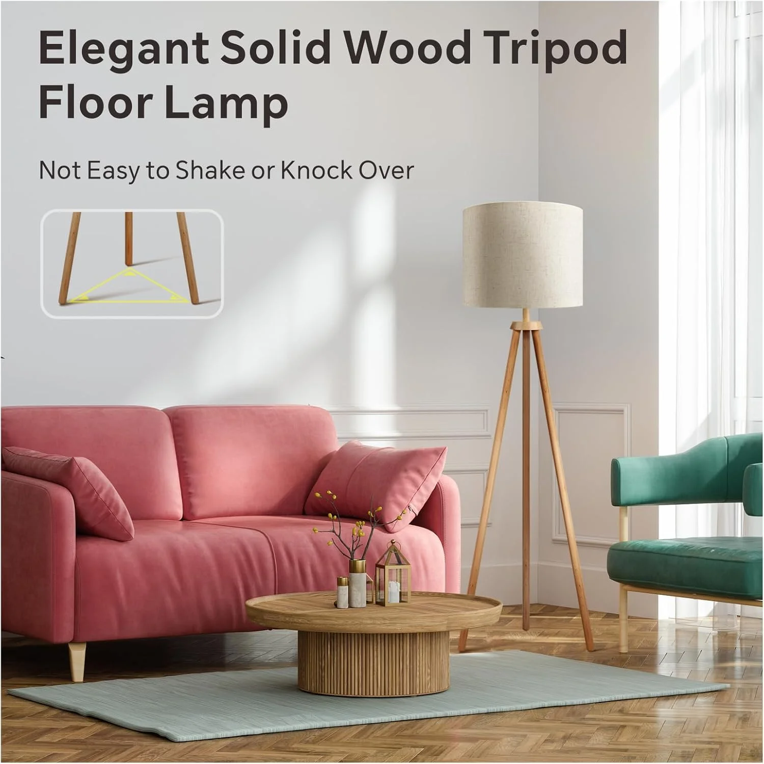 چراغ ایستاده سه پایه چوبی Baytion با 85% صرفه جویی در انرژی، چراغ های ایستاده اواسط قرن با کلاهک، لامپ سه رنگ 9 واتی E26، چراغ کف کتانی برای اتاق نشیمن، اتاق خواب، دفتر چراغ ایستاده سه پایه چوبی Baytion با 85% صرفه جویی در انرژی، چراغ های ایستاده اواسط قرن با کلاهک، لامپ سه رنگ 9 واتی E26، چراغ کف کتانی برای اتاق نشیمن، اتاق خواب، دفتر