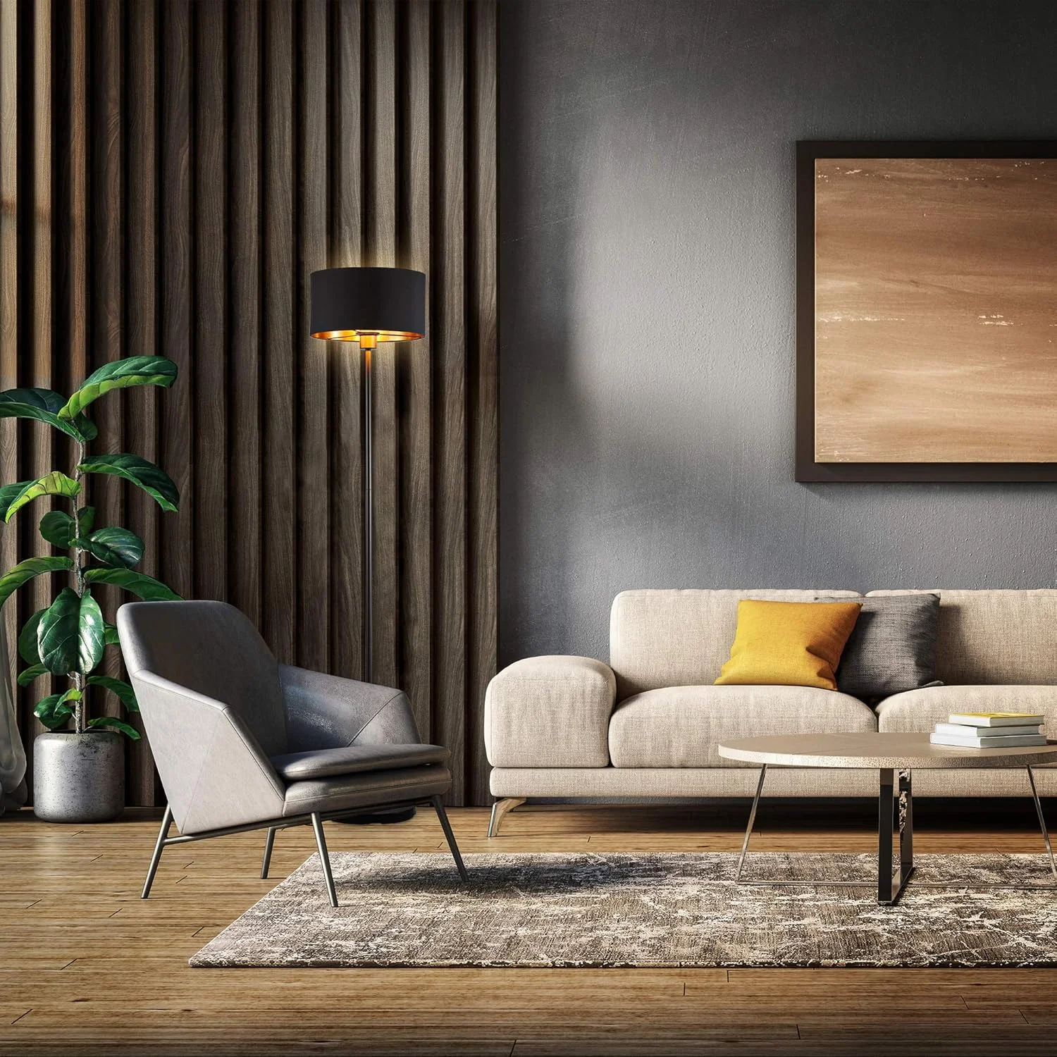 چراغ ایستاده B.K.Licht رترو مشکی طلایی پارچه ای صنعتی داخلی وینتیج مناسب مطالعه ارتفاع: 142 سانتی متر سرپیچ E27 چراغ ایستاده B.K.Licht رترو مشکی طلایی پارچه ای صنعتی داخلی وینتیج مناسب مطالعه ارتفاع: 142 سانتی متر سرپیچ E27