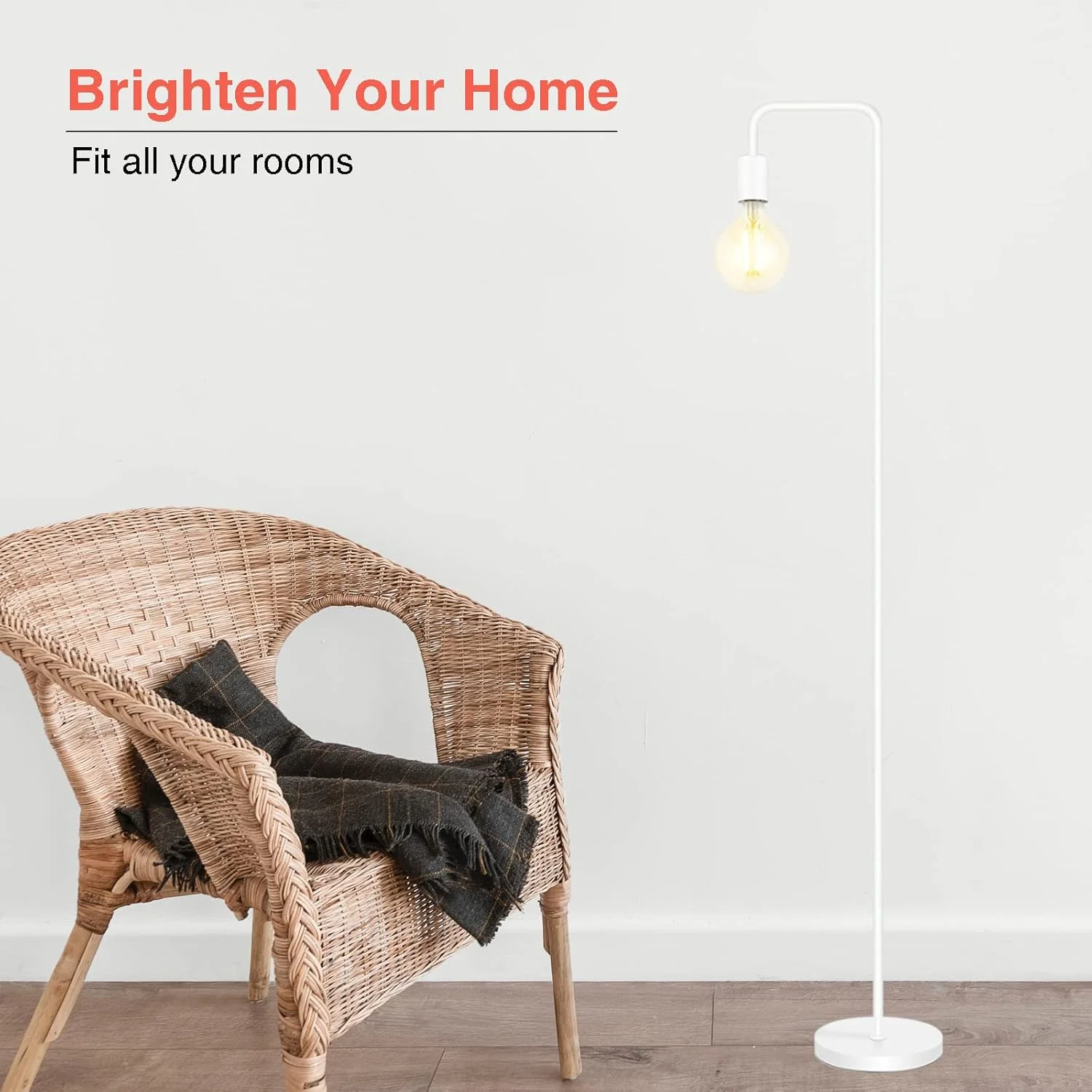 چراغ ایستاده فلزی منحنی رترو BBHome، چراغ کف مینیمالیستی با سوئیچ پایی برای اتاق خواب، اتاق نشیمن، مطالعه، دفتر کار، ارتفاع 165 سانتی متر، سرپیچ E27 (سفید) چراغ ایستاده فلزی منحنی رترو BBHome، چراغ کف مینیمالیستی با سوئیچ پایی برای اتاق خواب، اتاق نشیمن، مطالعه، دفتر کار، ارتفاع 165 سانتی متر، سرپیچ E27 (سفید)