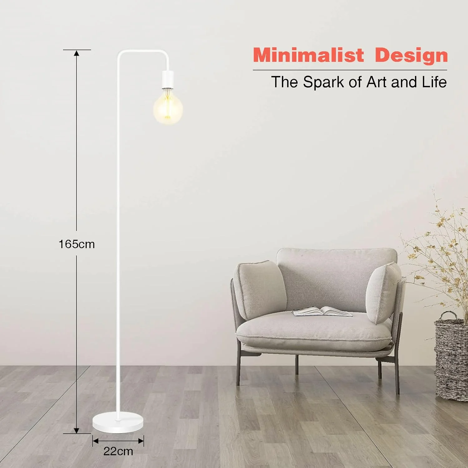 چراغ ایستاده فلزی منحنی رترو BBHome، چراغ کف مینیمالیستی با سوئیچ پایی برای اتاق خواب، اتاق نشیمن، مطالعه، دفتر کار، ارتفاع 165 سانتی متر، سرپیچ E27 (سفید) چراغ ایستاده فلزی منحنی رترو BBHome، چراغ کف مینیمالیستی با سوئیچ پایی برای اتاق خواب، اتاق نشیمن، مطالعه، دفتر کار، ارتفاع 165 سانتی متر، سرپیچ E27 (سفید)