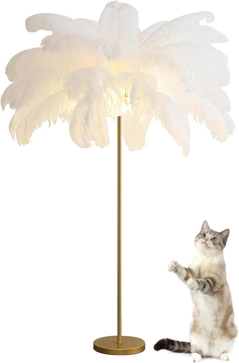 چراغ ایستاده پر AZMANI، چراغ کف مدرن پر شترمرغ LED با قابلیت تنظیم نور، چراغ کف تزئینی برای اتاق خواب و اتاق نشیمن، چراغ کف پر رزینی، سفید، بزرگ چراغ ایستاده پر AZMANI، چراغ کف مدرن پر شترمرغ LED با قابلیت تنظیم نور، چراغ کف تزئینی برای اتاق خواب و اتاق نشیمن، چراغ کف پر رزینی، سفید، بزرگ