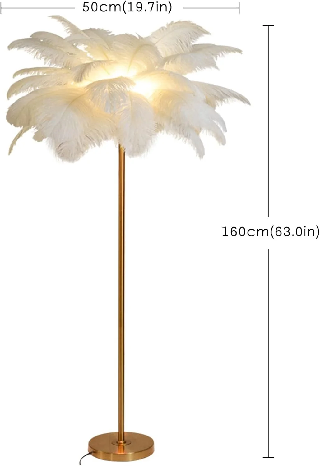 چراغ ایستاده پر AZMANI، چراغ کف مدرن پر شترمرغ LED با قابلیت تنظیم نور، چراغ کف تزئینی برای اتاق خواب و اتاق نشیمن، چراغ کف پر رزینی، سفید، بزرگ چراغ ایستاده پر AZMANI، چراغ کف مدرن پر شترمرغ LED با قابلیت تنظیم نور، چراغ کف تزئینی برای اتاق خواب و اتاق نشیمن، چراغ کف پر رزینی، سفید، بزرگ