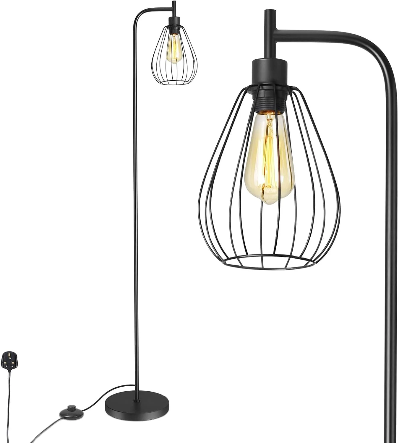 چراغ ایستاده صنعتی، چراغ پایه بلند مشکی با سر قفس قطرهای، چراغ ایستاده تمام فلزی روستیک با کلید پایی برای اتاق خواب، اتاق نشیمن، دفتر کار مزرعه چراغ ایستاده صنعتی، چراغ پایه بلند مشکی با سر قفس قطرهای، چراغ ایستاده تمام فلزی روستیک با کلید پایی برای اتاق خواب، اتاق نشیمن، دفتر کار مزرعه