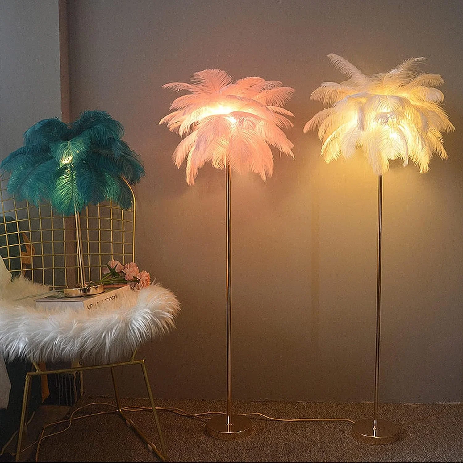 چراغ ایستاده پر AZMANI، چراغ کف مدرن پر شترمرغ LED با قابلیت تنظیم نور، چراغ کف تزئینی برای اتاق خواب و اتاق نشیمن، چراغ کف پر رزینی، سفید، بزرگ چراغ ایستاده پر AZMANI، چراغ کف مدرن پر شترمرغ LED با قابلیت تنظیم نور، چراغ کف تزئینی برای اتاق خواب و اتاق نشیمن، چراغ کف پر رزینی، سفید، بزرگ