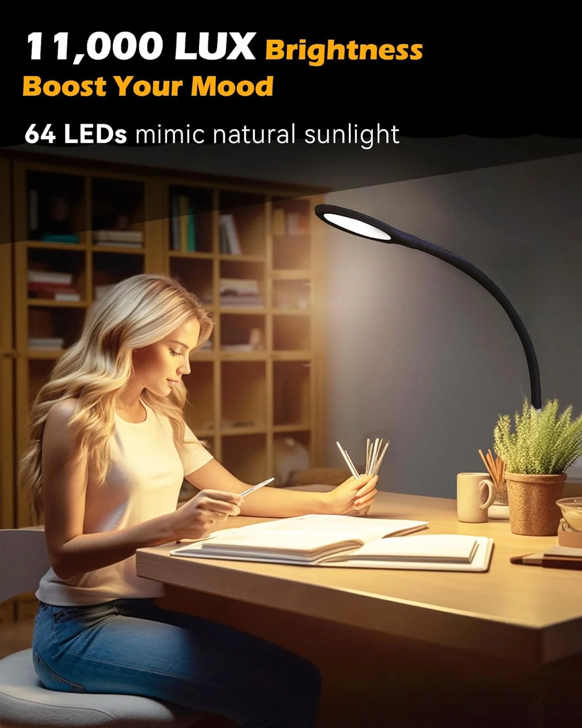 چراغ ایستاده نور درمانی Aoife، لامپ نور درمانی طیف کامل 11000 لوکس، لامپ نور خورشید بدون اشعه ماوراء بنفش با 10 دمای رنگ و 10 سطح روشنایی (مشکی) چراغ ایستاده نور درمانی Aoife، لامپ نور درمانی طیف کامل 11000 لوکس، لامپ نور خورشید بدون اشعه ماوراء بنفش با 10 دمای رنگ و 10 سطح روشنایی (مشکی)