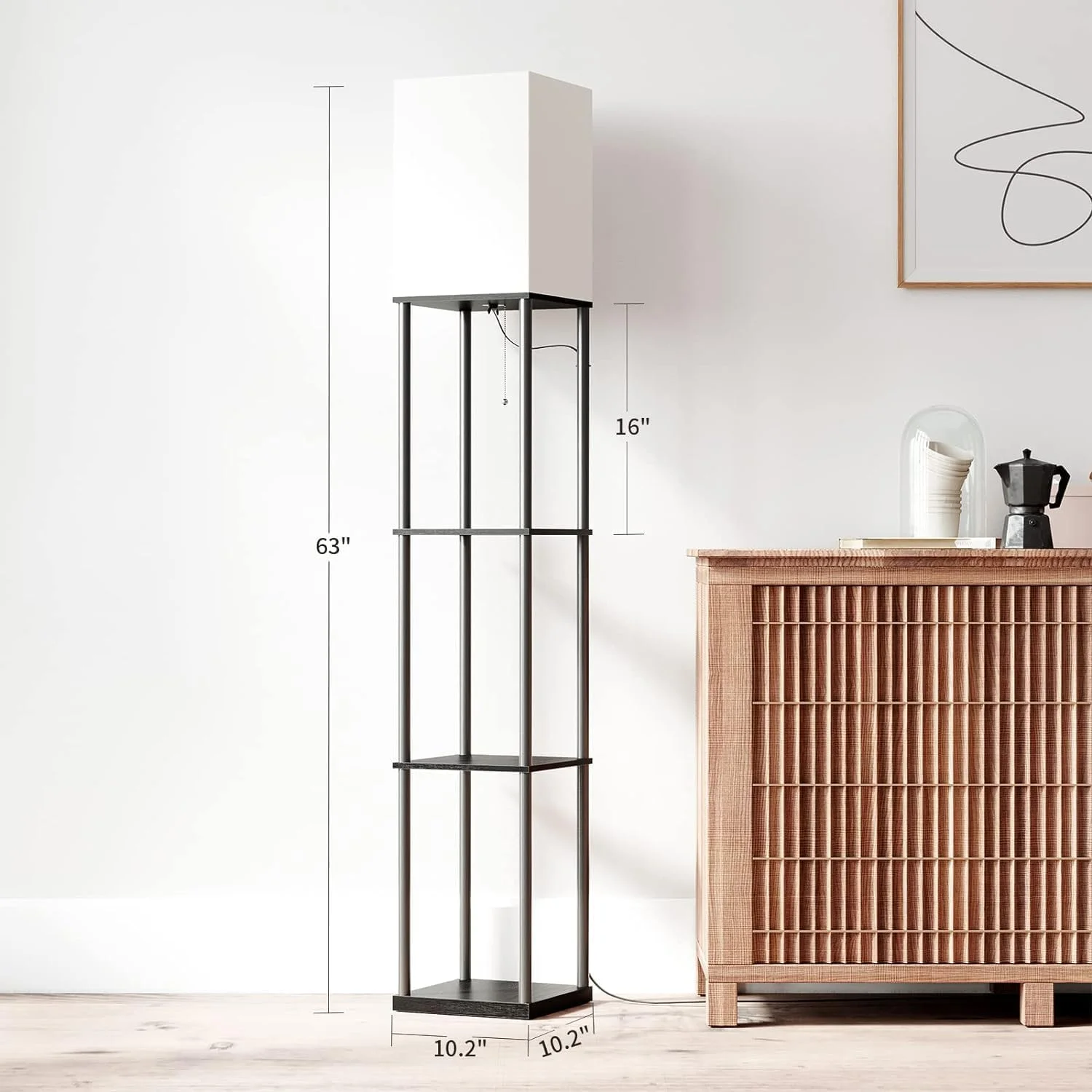 آباژور ایستاده AOOEDDI، آباژور قفسه دار مدرن، با لامپ سه رنگ و چراغ های نمایشگر کلاهک، چراغ های نمایشگر گوشه ای برای اتاق نشیمن، اتاق خواب و دفتر کار آباژور ایستاده AOOEDDI، آباژور قفسه دار مدرن، با لامپ سه رنگ و چراغ های نمایشگر کلاهک، چراغ های نمایشگر گوشه ای برای اتاق نشیمن، اتاق خواب و دفتر کار