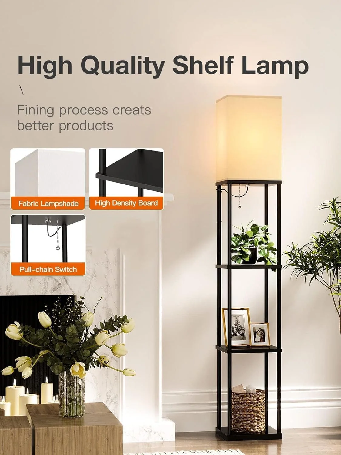 آباژور ایستاده AOOEDDI، آباژور قفسه دار مدرن، با لامپ سه رنگ و چراغ های نمایشگر کلاهک، چراغ های نمایشگر گوشه ای برای اتاق نشیمن، اتاق خواب و دفتر کار آباژور ایستاده AOOEDDI، آباژور قفسه دار مدرن، با لامپ سه رنگ و چراغ های نمایشگر کلاهک، چراغ های نمایشگر گوشه ای برای اتاق نشیمن، اتاق خواب و دفتر کار