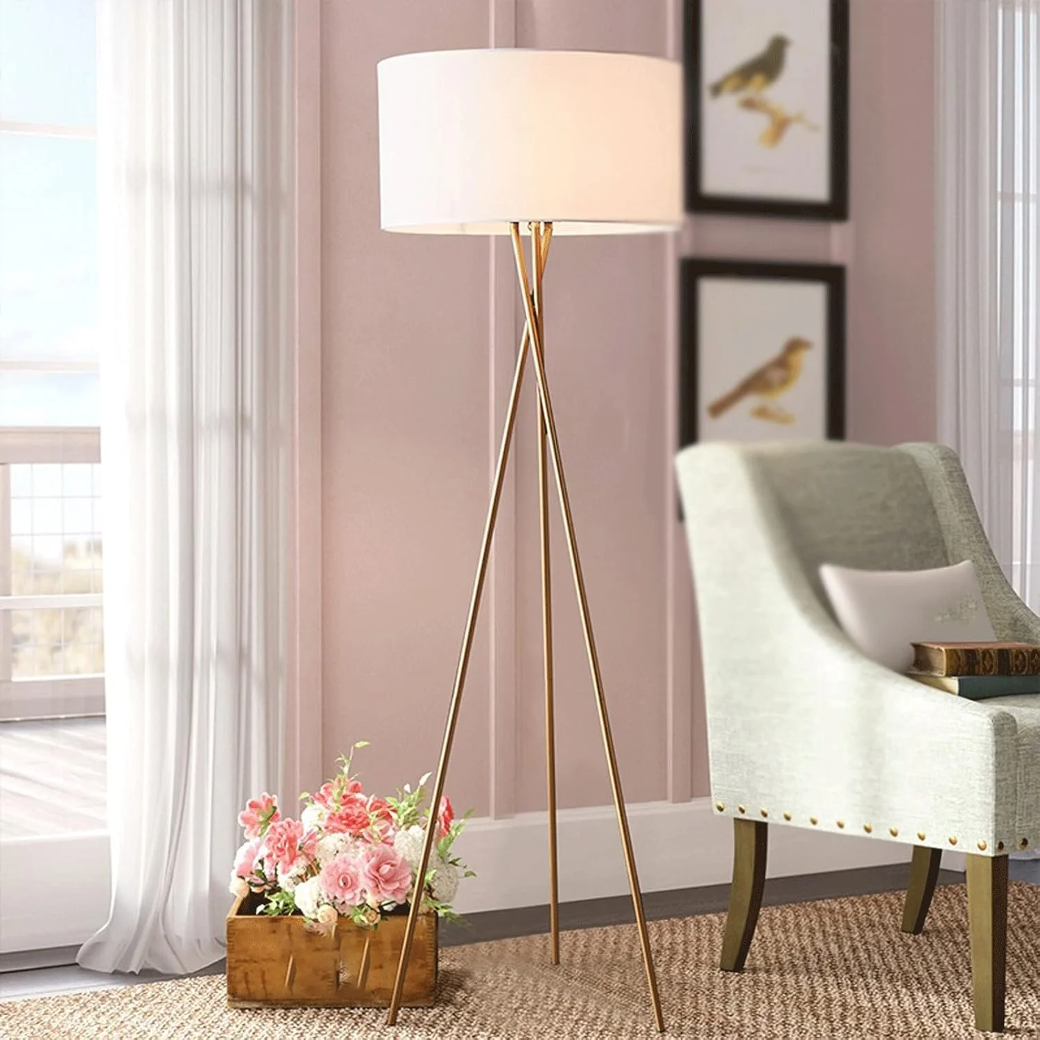 آباژور ایستاده AOMAJK، آباژور ایستاده مدرن سه پایه فلزی برای اتاق نشیمن اتاق خواب، چراغ پایه، دکوراسیون اتاق منزل، روشنایی آباژور ایستاده AOMAJK، آباژور ایستاده مدرن سه پایه فلزی برای اتاق نشیمن اتاق خواب، چراغ پایه، دکوراسیون اتاق منزل، روشنایی