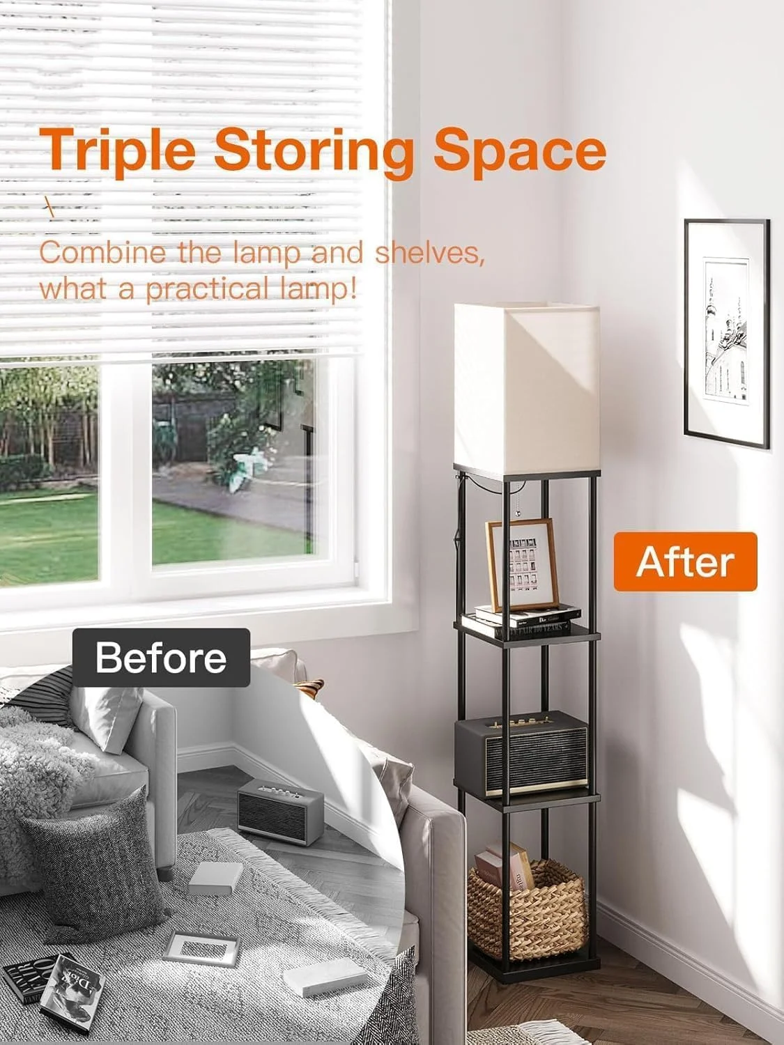 آباژور ایستاده AOOEDDI، آباژور قفسه دار مدرن، با لامپ سه رنگ و چراغ های نمایشگر کلاهک، چراغ های نمایشگر گوشه ای برای اتاق نشیمن، اتاق خواب و دفتر کار آباژور ایستاده AOOEDDI، آباژور قفسه دار مدرن، با لامپ سه رنگ و چراغ های نمایشگر کلاهک، چراغ های نمایشگر گوشه ای برای اتاق نشیمن، اتاق خواب و دفتر کار