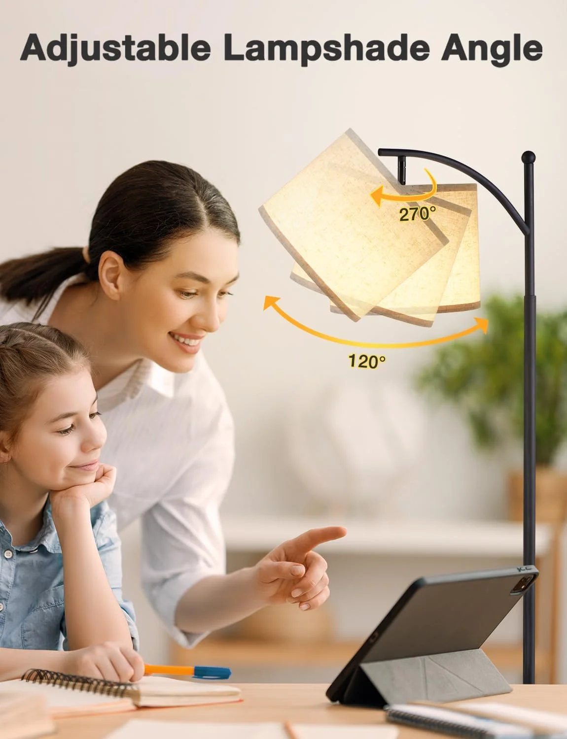 آباژور ایستاده Ambimall برای اتاق نشیمن با 3 دمای رنگ، چراغ ایستاده بلند با سایه پارچه ای کتانی قابل تنظیم، چراغ های بلند برای اتاق نشیمن، اتاق خواب، دفتر، کلاس درس، اتاق خوابگاه، شامل لامپ 9 واتی آباژور ایستاده Ambimall برای اتاق نشیمن با 3 دمای رنگ، چراغ ایستاده بلند با سایه پارچه ای کتانی قابل تنظیم، چراغ های بلند برای اتاق نشیمن، اتاق خواب، دفتر، کلاس درس، اتاق خوابگاه، شامل لامپ 9 واتی