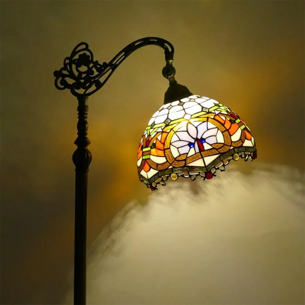 چراغ ایستاده رترو آمریکایی لوکس اروپایی اتاق نشیمن اتاق خواب ویلا هتل شیشه رنگی دکوراتیو (F) چراغ ایستاده رترو آمریکایی لوکس اروپایی اتاق نشیمن اتاق خواب ویلا هتل شیشه رنگی دکوراتیو (F)