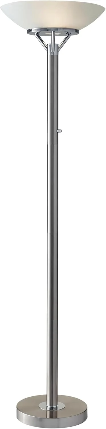 چراغ ایستاده انتقالی Adesso Home 5023-22 از مجموعه Expo با روکش دو رنگ، فولاد برس خورده با لهجه های کرومی چراغ ایستاده انتقالی Adesso Home 5023-22 از مجموعه Expo با روکش دو رنگ، فولاد برس خورده با لهجه های کرومی