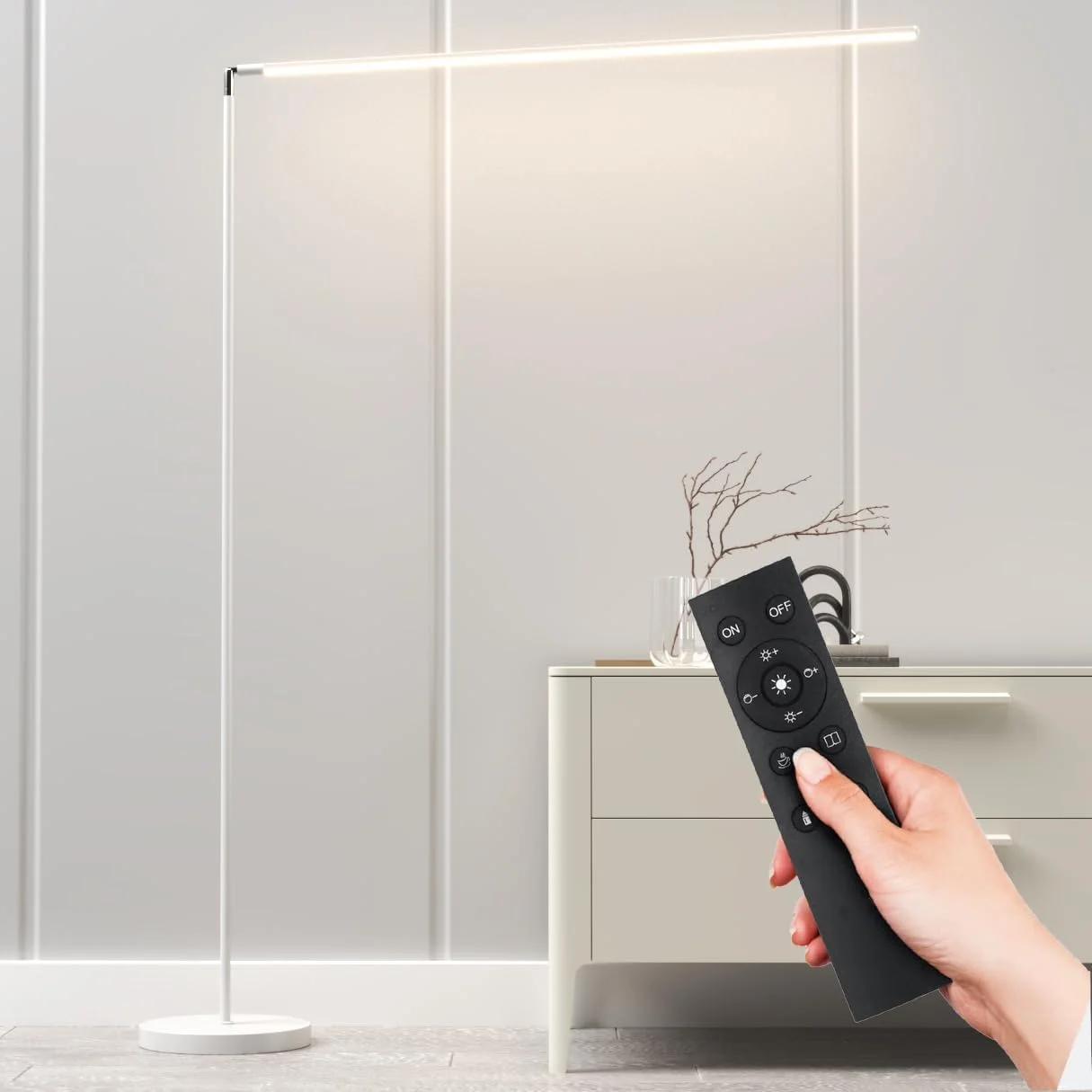 چراغ ایستاده LED گوشه ای، 260 درجه قابل تنظیم 1800LM دیمر دار BESTY HOME، چراغ های ایستاده مینیمالیستی روشن با کنترل از راه دور، نور مدرن 2200K-6000K، چراغ ایستاده 140 سانتی متری برای اتاق نشیمن، دفتر (سفید) چراغ ایستاده LED گوشه ای، 260 درجه قابل تنظیم 1800LM دیمر دار BESTY HOME، چراغ های ایستاده مینیمالیستی روشن با کنترل از راه دور، نور مدرن 2200K-6000K، چراغ ایستاده 140 سانتی متری برای اتاق نشیمن، دفتر (سفید)