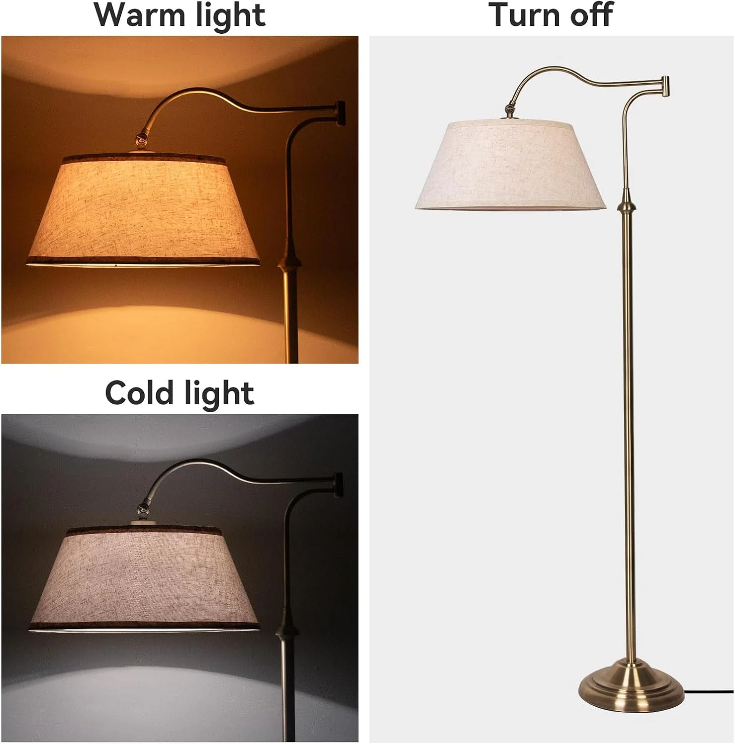 چراغ ایستاده برنجی برای اتاق نشیمن با بازوهای قابل تنظیم 180 درجه، آباژور پارچه ای کتان بژ، چراغ ایستاده اواسط قرن برای اتاق خواب، دفتر کار (برنزی) چراغ ایستاده برنجی برای اتاق نشیمن با بازوهای قابل تنظیم 180 درجه، آباژور پارچه ای کتان بژ، چراغ ایستاده اواسط قرن برای اتاق خواب، دفتر کار (برنزی)