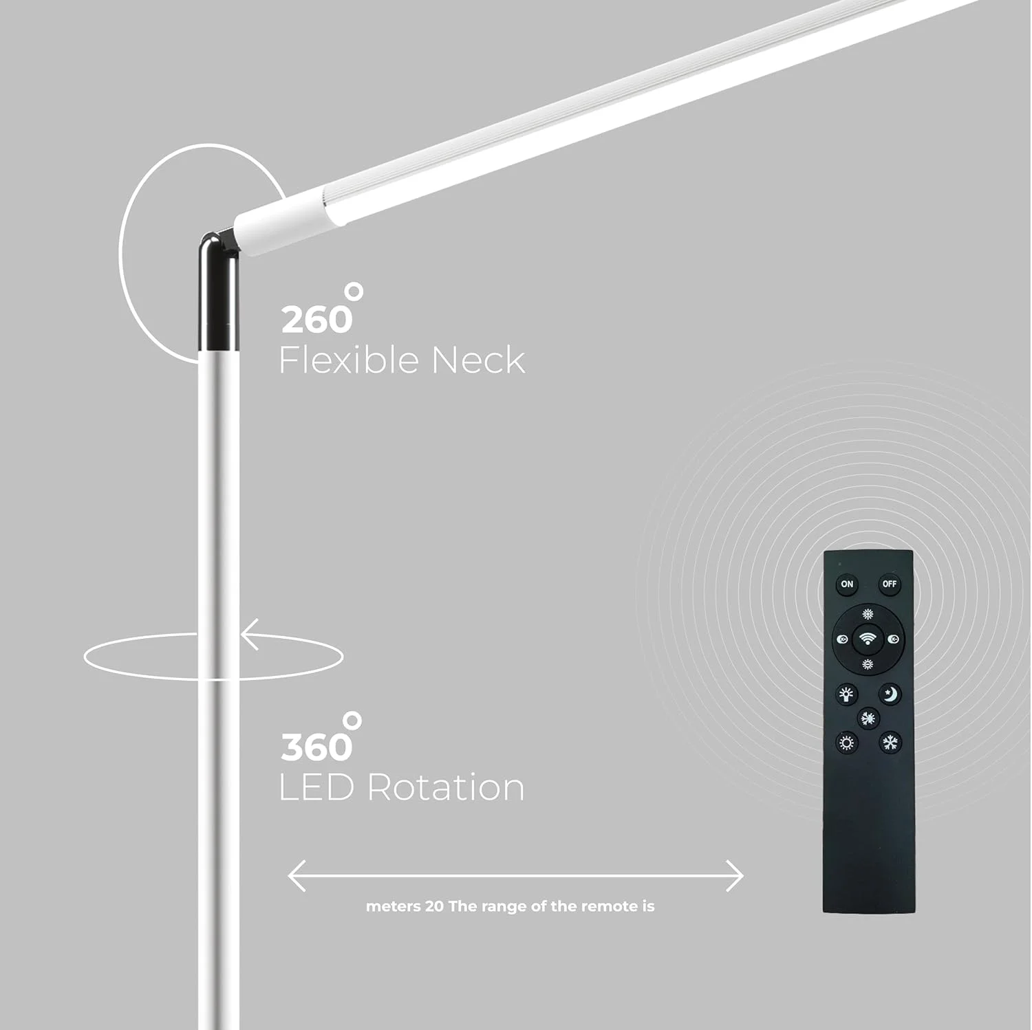 چراغ ایستاده LED گوشه ای، 260 درجه قابل تنظیم 1800LM دیمر دار BESTY HOME، چراغ های ایستاده مینیمالیستی روشن با کنترل از راه دور، نور مدرن 2200K-6000K، چراغ ایستاده 140 سانتی متری برای اتاق نشیمن، دفتر (سفید) چراغ ایستاده LED گوشه ای، 260 درجه قابل تنظیم 1800LM دیمر دار BESTY HOME، چراغ های ایستاده مینیمالیستی روشن با کنترل از راه دور، نور مدرن 2200K-6000K، چراغ ایستاده 140 سانتی متری برای اتاق نشیمن، دفتر (سفید)