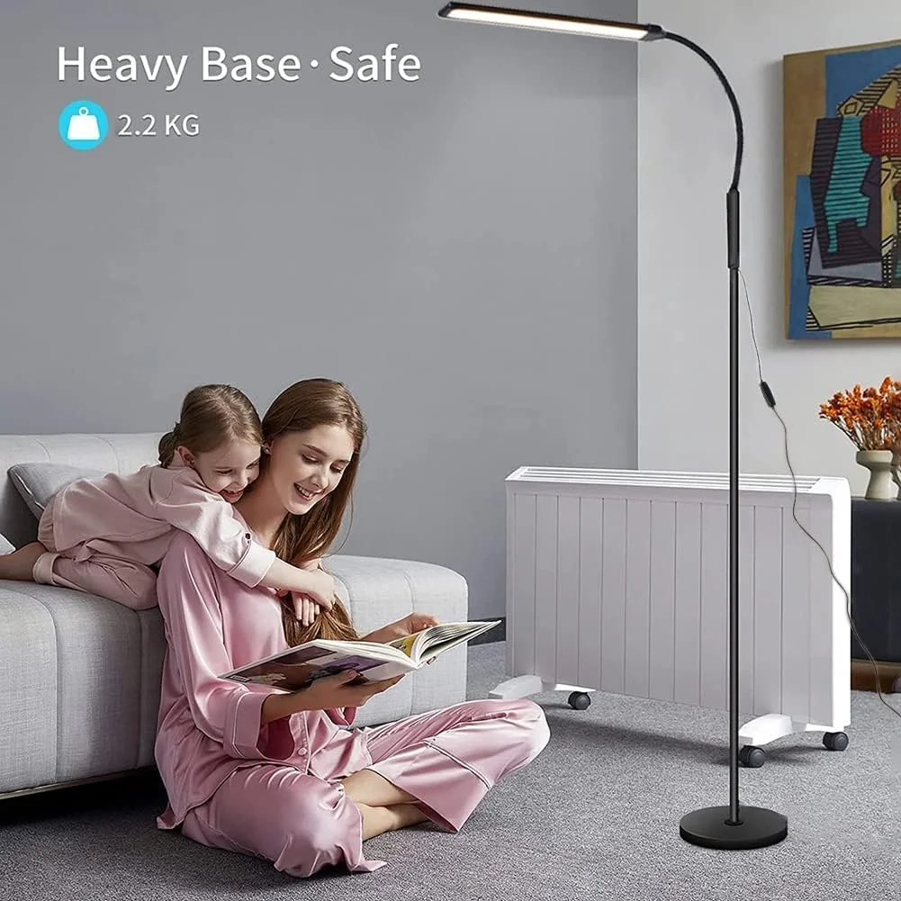 چراغ ایستاده LED، چراغ گردن غازی قابل تنظیم با 3 دمای رنگ 3000K-6000K، چراغ مطالعه رومیزی مدرن 2 در 1 برای اتاق نشیمن، اتاق خواب و دفتر کار، مشکی چراغ ایستاده LED، چراغ گردن غازی قابل تنظیم با 3 دمای رنگ 3000K-6000K، چراغ مطالعه رومیزی مدرن 2 در 1 برای اتاق نشیمن، اتاق خواب و دفتر کار، مشکی