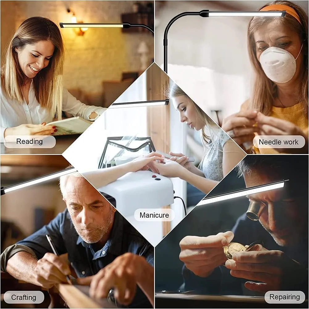 چراغ ایستاده LED، چراغ گردن غازی قابل تنظیم با 3 دمای رنگ 3000K-6000K، چراغ مطالعه رومیزی مدرن 2 در 1 برای اتاق نشیمن، اتاق خواب و دفتر کار، مشکی چراغ ایستاده LED، چراغ گردن غازی قابل تنظیم با 3 دمای رنگ 3000K-6000K، چراغ مطالعه رومیزی مدرن 2 در 1 برای اتاق نشیمن، اتاق خواب و دفتر کار، مشکی