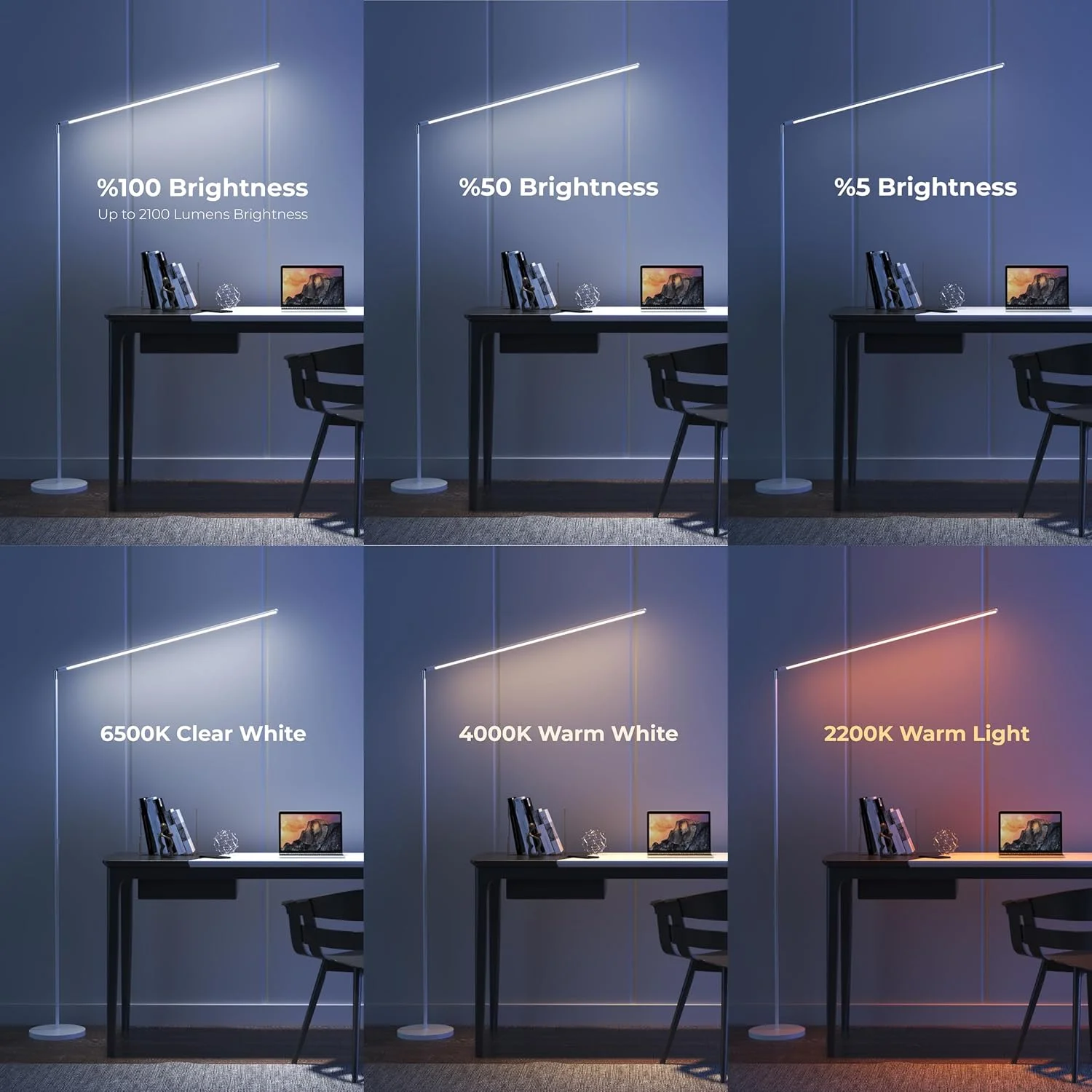 چراغ ایستاده LED گوشه ای، 260 درجه قابل تنظیم 1800LM دیمر دار BESTY HOME، چراغ های ایستاده مینیمالیستی روشن با کنترل از راه دور، نور مدرن 2200K-6000K، چراغ ایستاده 140 سانتی متری برای اتاق نشیمن، دفتر (سفید) چراغ ایستاده LED گوشه ای، 260 درجه قابل تنظیم 1800LM دیمر دار BESTY HOME، چراغ های ایستاده مینیمالیستی روشن با کنترل از راه دور، نور مدرن 2200K-6000K، چراغ ایستاده 140 سانتی متری برای اتاق نشیمن، دفتر (سفید)