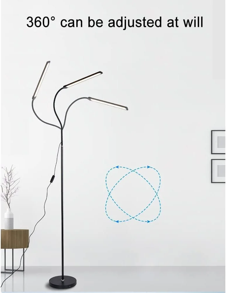 چراغ ایستاده LED، چراغ گردن غازی قابل تنظیم با 3 دمای رنگ 3000K-6000K، چراغ مطالعه رومیزی مدرن 2 در 1 برای اتاق نشیمن، اتاق خواب و دفتر کار، مشکی چراغ ایستاده LED، چراغ گردن غازی قابل تنظیم با 3 دمای رنگ 3000K-6000K، چراغ مطالعه رومیزی مدرن 2 در 1 برای اتاق نشیمن، اتاق خواب و دفتر کار، مشکی