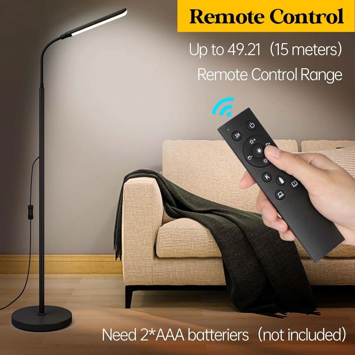 چراغ ایستاده LED، چراغ زمینی فوق العاده روشن 18 واتی برای اتاق نشیمن، چراغ ایستاده گردن غازی با رنگ ها و روشنایی قابل تنظیم، چراغ مطالعه محافظ چشم با کنترل از راه دور و لمسی برای اتاق خواب و دفتر کار چراغ ایستاده LED، چراغ زمینی فوق العاده روشن 18 واتی برای اتاق نشیمن، چراغ ایستاده گردن غازی با رنگ ها و روشنایی قابل تنظیم، چراغ مطالعه محافظ چشم با کنترل از راه دور و لمسی برای اتاق خواب و دفتر کار