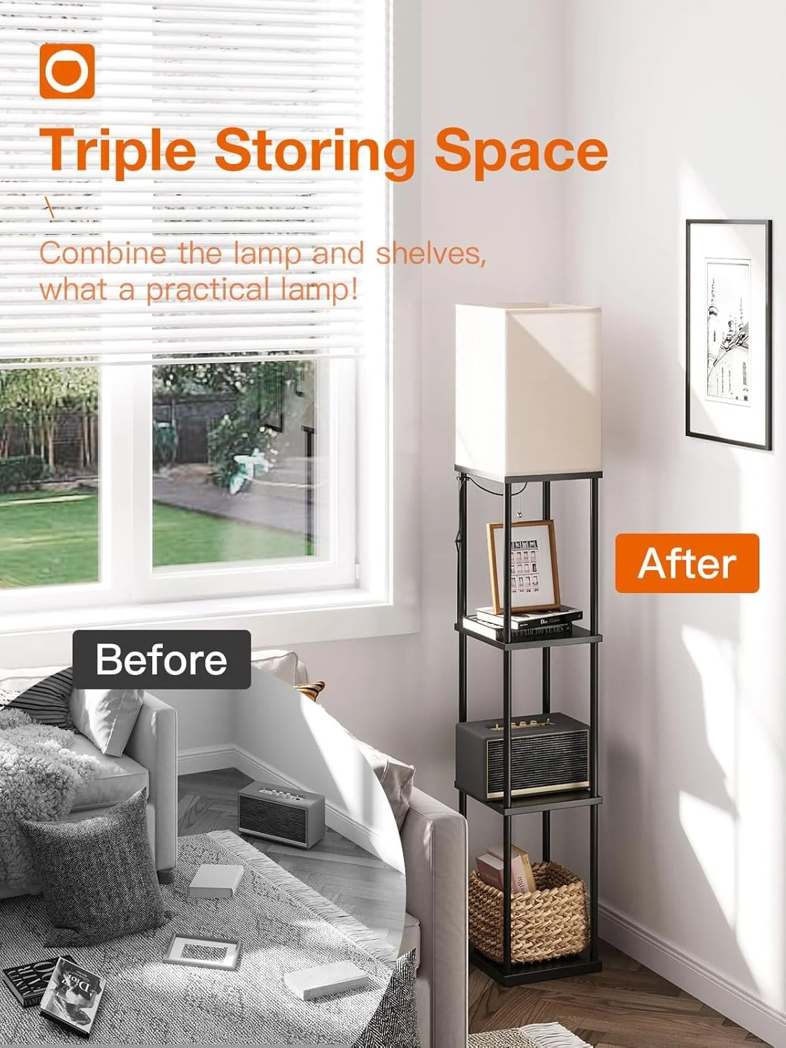 چراغ ایستاده قفسه دار addlon، چراغ ایستاده مدرن 4 طبقه با لامپ LED 3CCT، چراغ نمایش برای اتاق نشیمن، اتاق خواب و دفتر - مشکی چراغ ایستاده قفسه دار addlon، چراغ ایستاده مدرن 4 طبقه با لامپ LED 3CCT، چراغ نمایش برای اتاق نشیمن، اتاق خواب و دفتر - مشکی