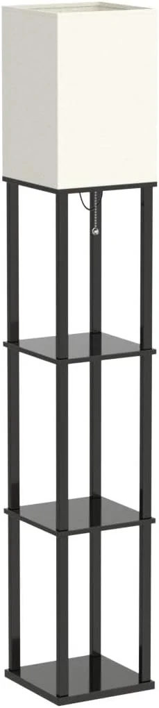 چراغ ایستاده قفسه دار addlon، چراغ ایستاده مدرن 4 طبقه با لامپ LED 3CCT، چراغ نمایش برای اتاق نشیمن، اتاق خواب و دفتر - مشکی چراغ ایستاده قفسه دار addlon، چراغ ایستاده مدرن 4 طبقه با لامپ LED 3CCT، چراغ نمایش برای اتاق نشیمن، اتاق خواب و دفتر - مشکی