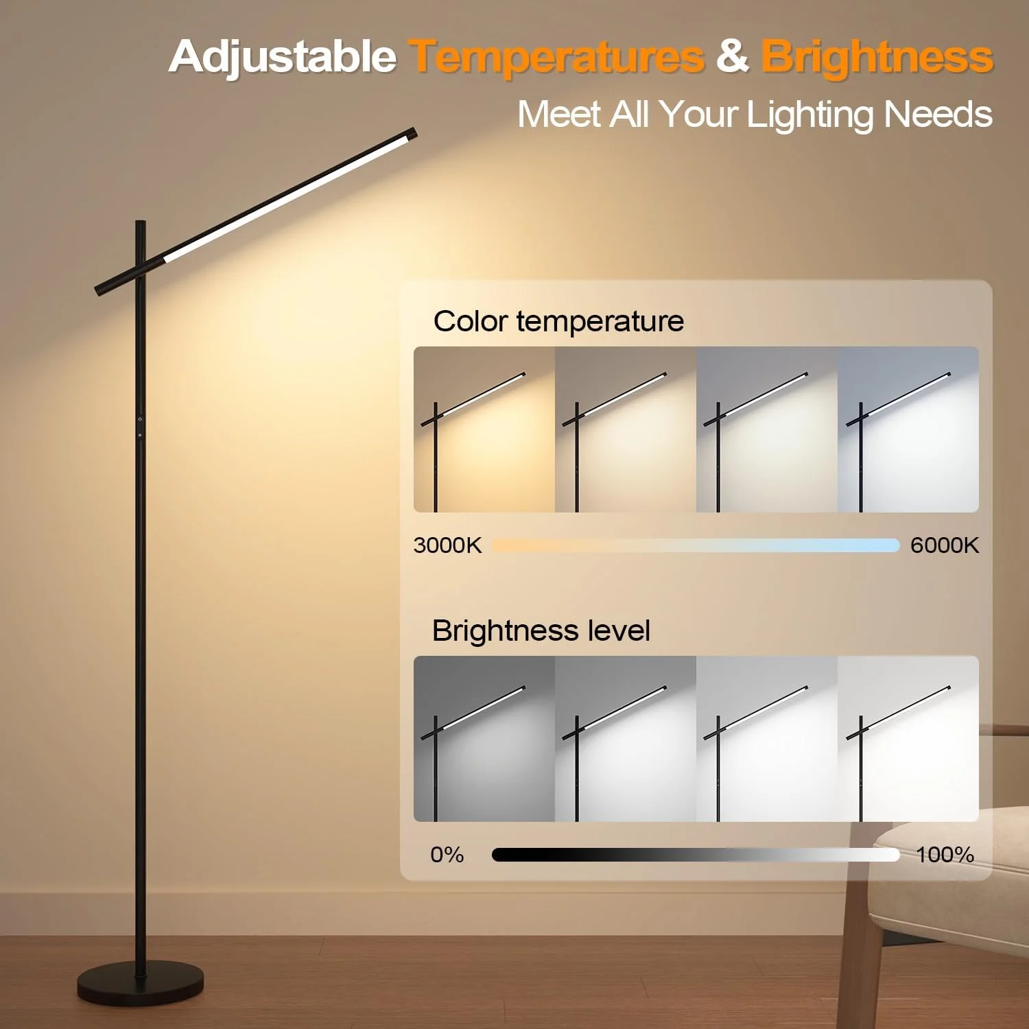 چراغ ایستاده LED گوشه ای، با سر چرخان 360 درجه، فوق العاده روشن 1800LM، چراغ های ایستاده مینیمالیستی دیمر دار با کنترل از راه دور، نور گوشه ای مدرن 3000K-6000K، چراغ ایستاده بلند 67 اینچی برای اتاق نشیمن، اتاق خواب، دفتر چراغ ایستاده LED گوشه ای، با سر چرخان 360 درجه، فوق العاده روشن 1800LM، چراغ های ایستاده مینیمالیستی دیمر دار با کنترل از راه دور، نور گوشه ای مدرن 3000K-6000K، چراغ ایستاده بلند 67 اینچی برای اتاق نشیمن، اتاق خواب، دفتر