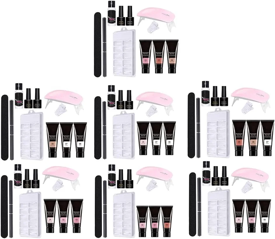 کیت ژل اکستنشن ناخن، لامپ ناخن ساز ژل مانیکور، محلول لغزنده تقویت کننده ناخن اکلیل دار همه در یک برای کیت مبتدی مانیکور ناخن 11 تکه استایل 7 کیت ژل اکستنشن ناخن، لامپ ناخن ساز ژل مانیکور، محلول لغزنده تقویت کننده ناخن اکلیل دار همه در یک برای کیت مبتدی مانیکور ناخن 11 تکه استایل 7