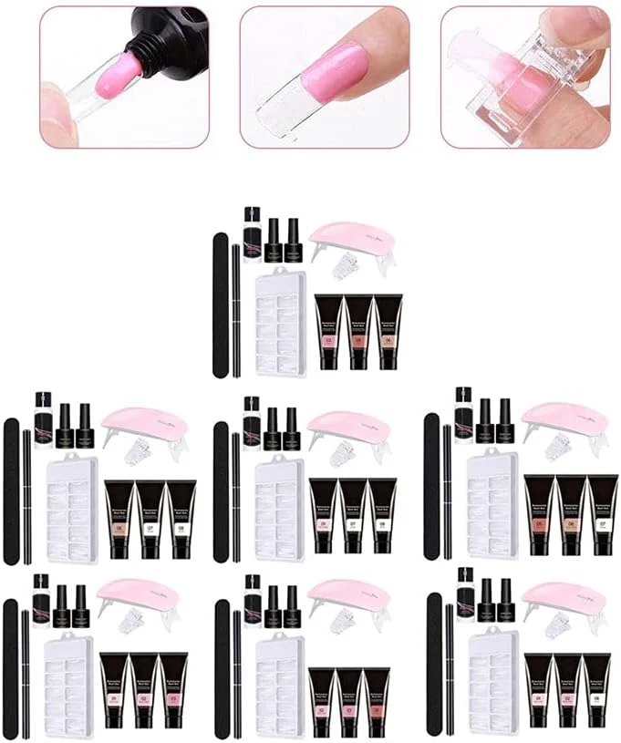 کیت ژل اکستنشن ناخن، لامپ ناخن ساز ژل مانیکور، محلول لغزنده تقویت کننده ناخن اکلیل دار همه در یک برای کیت مبتدی مانیکور ناخن 11 تکه استایل 7 کیت ژل اکستنشن ناخن، لامپ ناخن ساز ژل مانیکور، محلول لغزنده تقویت کننده ناخن اکلیل دار همه در یک برای کیت مبتدی مانیکور ناخن 11 تکه استایل 7