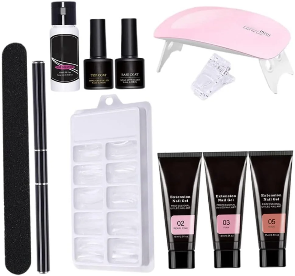 ست های اکستنشن ناخن، ست های سالن ناخن، کیت اکستنشن ژل ناخن، ست استارتر لاک ژل مانیکور، شامل بیس کت و تاپ کت، 11 تکه، مدل Style2 ست های اکستنشن ناخن، ست های سالن ناخن، کیت اکستنشن ژل ناخن، ست استارتر لاک ژل مانیکور، شامل بیس کت و تاپ کت، 11 تکه، مدل Style2