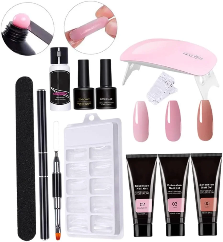 ست های اکستنشن ناخن، ست های سالن ناخن، کیت اکستنشن ژل ناخن، ست استارتر لاک ژل مانیکور، شامل بیس کت و تاپ کت، 11 تکه، مدل Style2 ست های اکستنشن ناخن، ست های سالن ناخن، کیت اکستنشن ژل ناخن، ست استارتر لاک ژل مانیکور، شامل بیس کت و تاپ کت، 11 تکه، مدل Style2