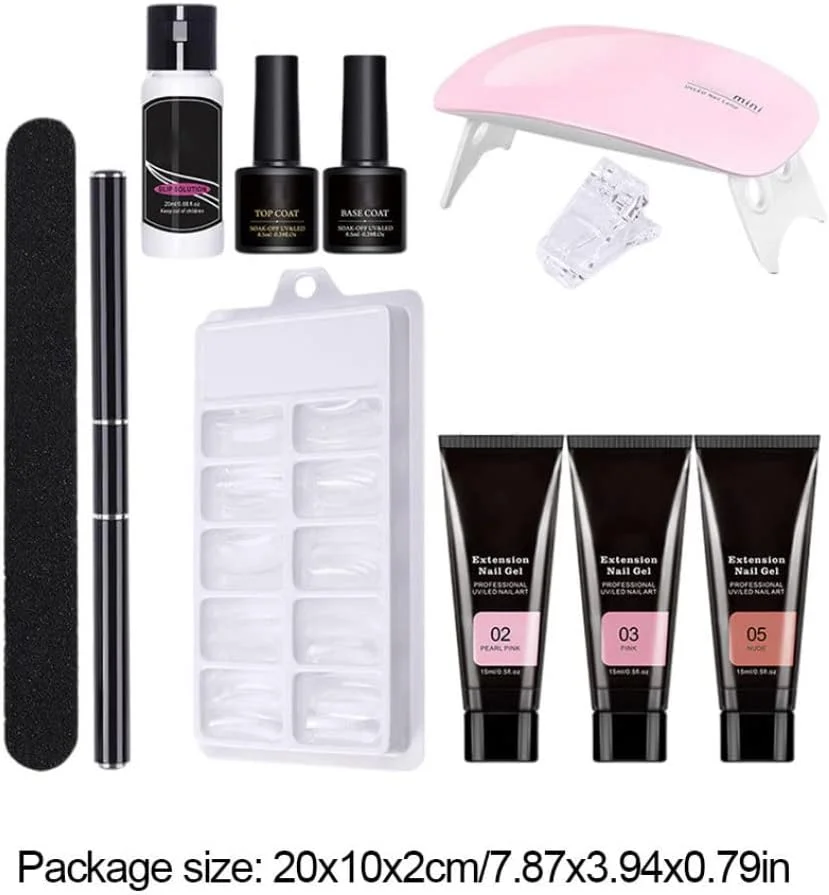 ست های مانیکور ناخن شامل ژل سازنده، بیس کت، تاپ کت و ست شروع طراحی ناخن 11 تکه مدل Style2