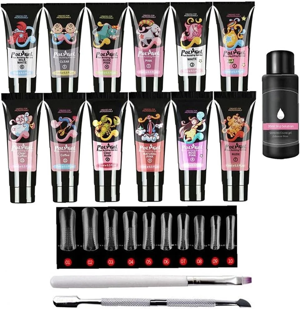 کیت های اکستنشن ناخن ژلی، کیت استارتر پلی ژل ناخن، ست ژل سازنده ناخن حرفه ای، ابزار چند رنگ هنر ناخن مدل 10 کیت های اکستنشن ناخن ژلی، کیت استارتر پلی ژل ناخن، ست ژل سازنده ناخن حرفه ای، ابزار چند رنگ هنر ناخن مدل 10
