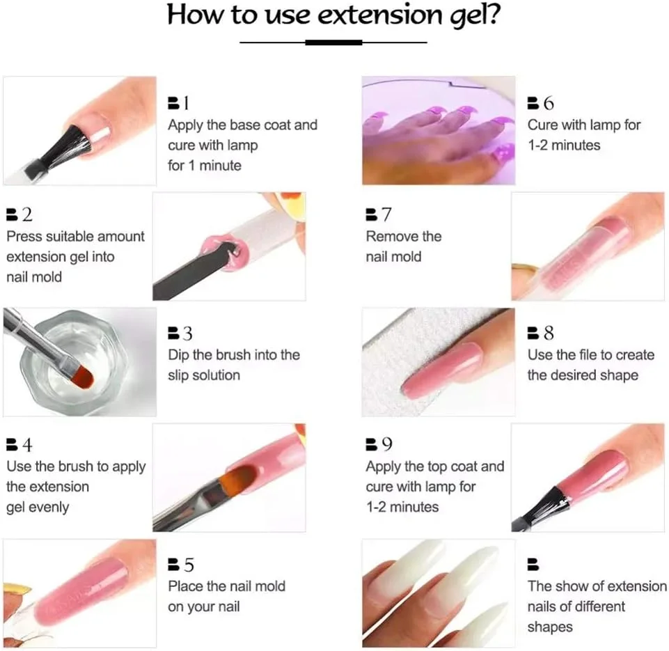 کیت ژل اکستنشن ناخن، کیت آزمایشی تقویت کننده ژل بیلدر ناخن، برای مبتدیان و تکنسین های حرفه ای، به همراه مینی لامپ ناخن کیت ژل اکستنشن ناخن، کیت آزمایشی تقویت کننده ژل بیلدر ناخن، برای مبتدیان و تکنسین های حرفه ای، به همراه مینی لامپ ناخن