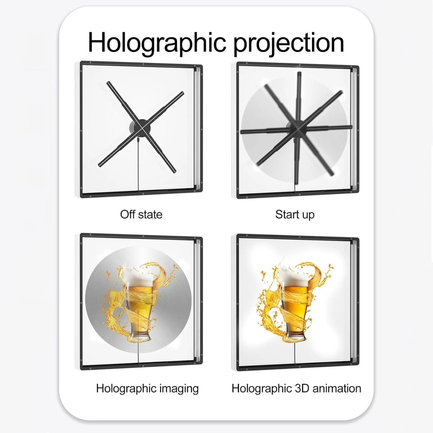 فن هولوگرام همه کاره، پروژکتور ویدئویی فن هوا نمایشگر هولوگرافی سه بعدی، فن نمایش تبلیغاتی برای نمایشگاه تجاری فروشگاه، مرکز خرید، تعطیلات برای علائم تجاری، بار (نقره ای) فن هولوگرام همه کاره، پروژکتور ویدئویی فن هوا نمایشگر هولوگرافی سه بعدی، فن نمایش تبلیغاتی برای نمایشگاه تجاری فروشگاه، مرکز خرید، تعطیلات برای علائم تجاری، بار (نقره ای)