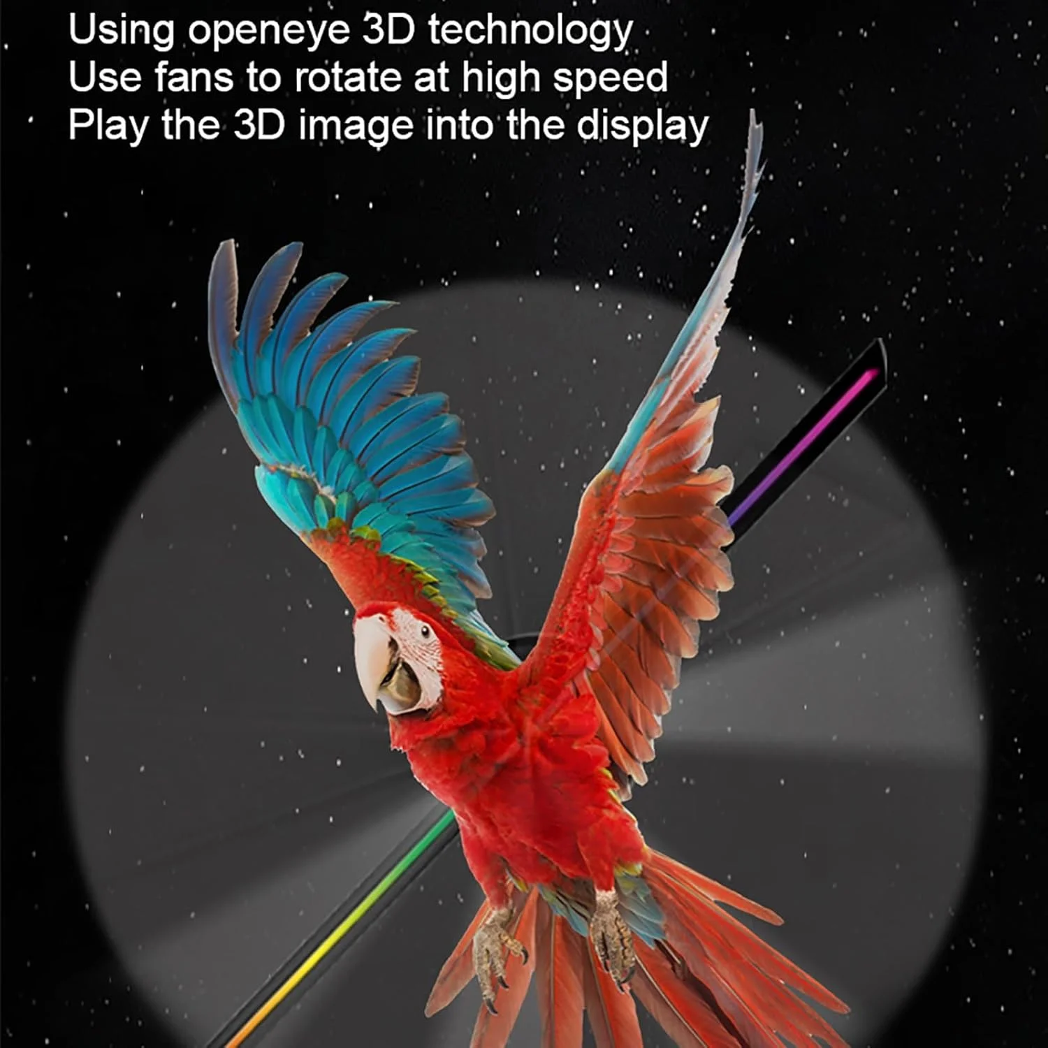 فن هولوگرام سه بعدی 16 اینچی SUCRFXJ، نمایشگر تبلیغاتی هولوگرافیک با کنترل WiFi، دستگاه تبلیغاتی هولوگرافیک فن LED با 224 مهره نور LED، برای علائم فروشگاه تجاری، بار، کازینو، مهمانی، کریسمس