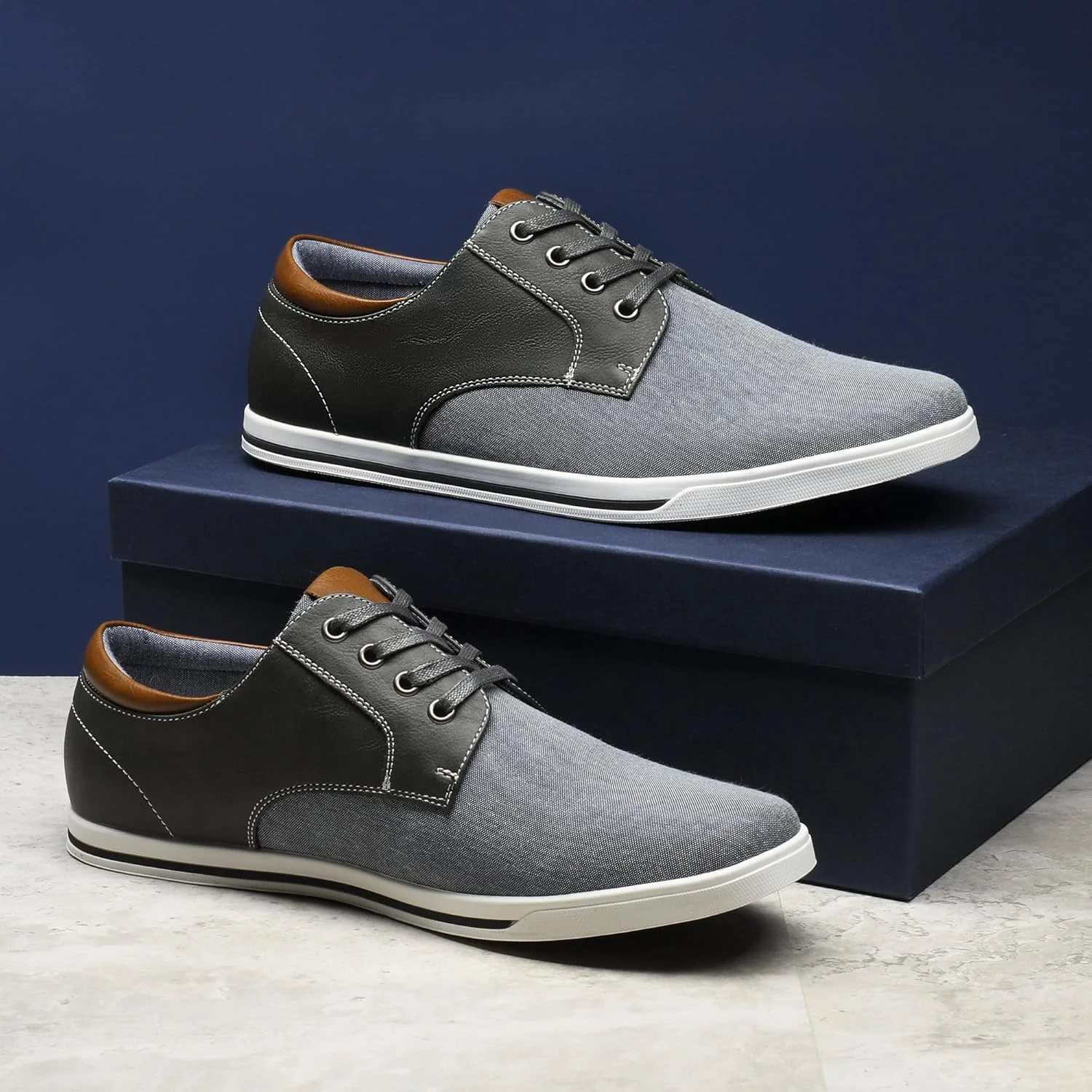 کفش های آکسفورد کتانی مردانه برونو مارک مدل ریورا، خاکستری، سایز 11 کفش های آکسفورد کتانی مردانه برونو مارک مدل ریورا، خاکستری، سایز 11