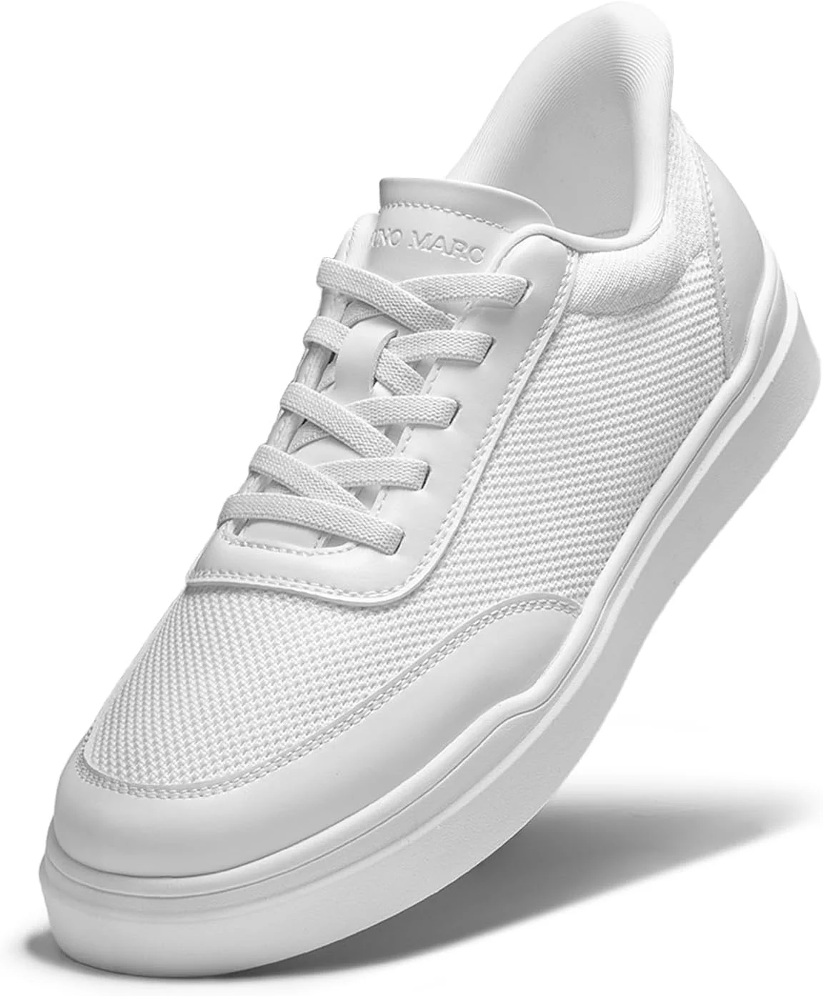 کفش مردانه برونو مارک، کفش روزمره بدون بند، کفش کتانی فشن، کفش پیاده روی توری بریز، راحت، سبک و ضد لغزش، سفید، سایز 42