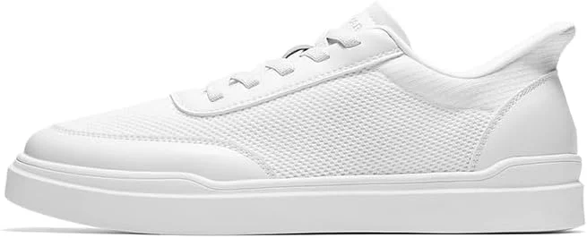 کفش مردانه برونو مارک، کفش روزمره بدون بند، کفش کتانی فشن، کفش پیاده روی توری بریز، راحت، سبک و ضد لغزش، سفید، سایز 42