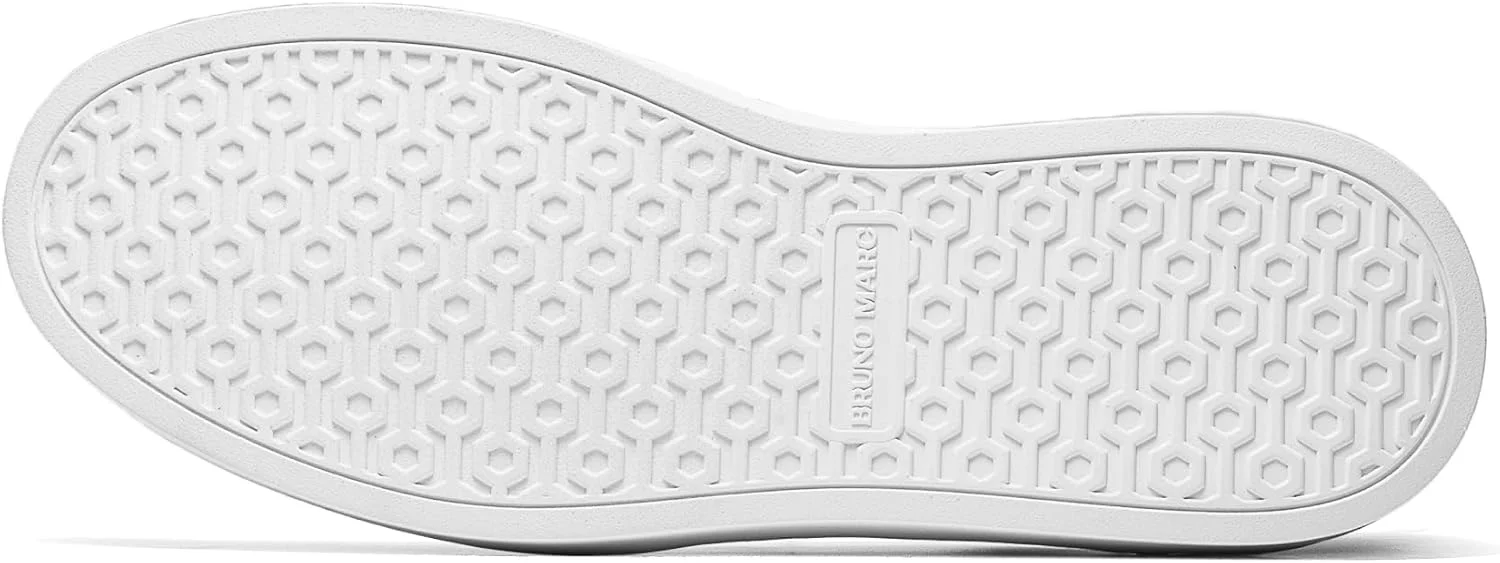 کفش مردانه برونو مارک، کفش روزمره بدون بند، کفش کتانی فشن، کفش پیاده روی توری بریز، راحت، سبک و ضد لغزش، سفید، سایز 42