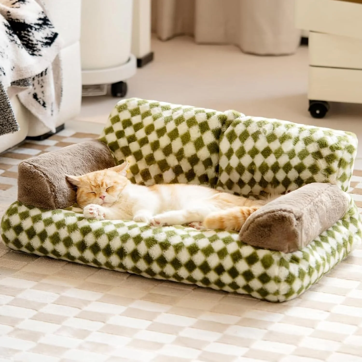 تخت مبل حیوانات خانگی، تخت خواب گربه قابل شستشو برای سگ ها و گربه های کوچک و متوسط تا وزن 11 کیلوگرم، تخت خواب بادوام سگ با زیره ضد لغزش، مبل کرکی گربه، 66 * 33 * 37 سانتی متر تخت مبل حیوانات خانگی، تخت خواب گربه قابل شستشو برای سگ ها و گربه های کوچک و متوسط تا وزن 11 کیلوگرم، تخت خواب بادوام سگ با زیره ضد لغزش، مبل کرکی گربه، 66 * 33 * 37 سانتی متر