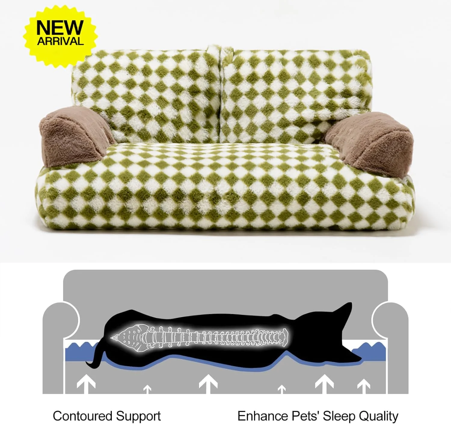 تخت مبل حیوانات خانگی، تخت خواب گربه قابل شستشو برای سگ ها و گربه های کوچک و متوسط تا وزن 11 کیلوگرم، تخت خواب بادوام سگ با زیره ضد لغزش، مبل کرکی گربه، 66 * 33 * 37 سانتی متر تخت مبل حیوانات خانگی، تخت خواب گربه قابل شستشو برای سگ ها و گربه های کوچک و متوسط تا وزن 11 کیلوگرم، تخت خواب بادوام سگ با زیره ضد لغزش، مبل کرکی گربه، 66 * 33 * 37 سانتی متر